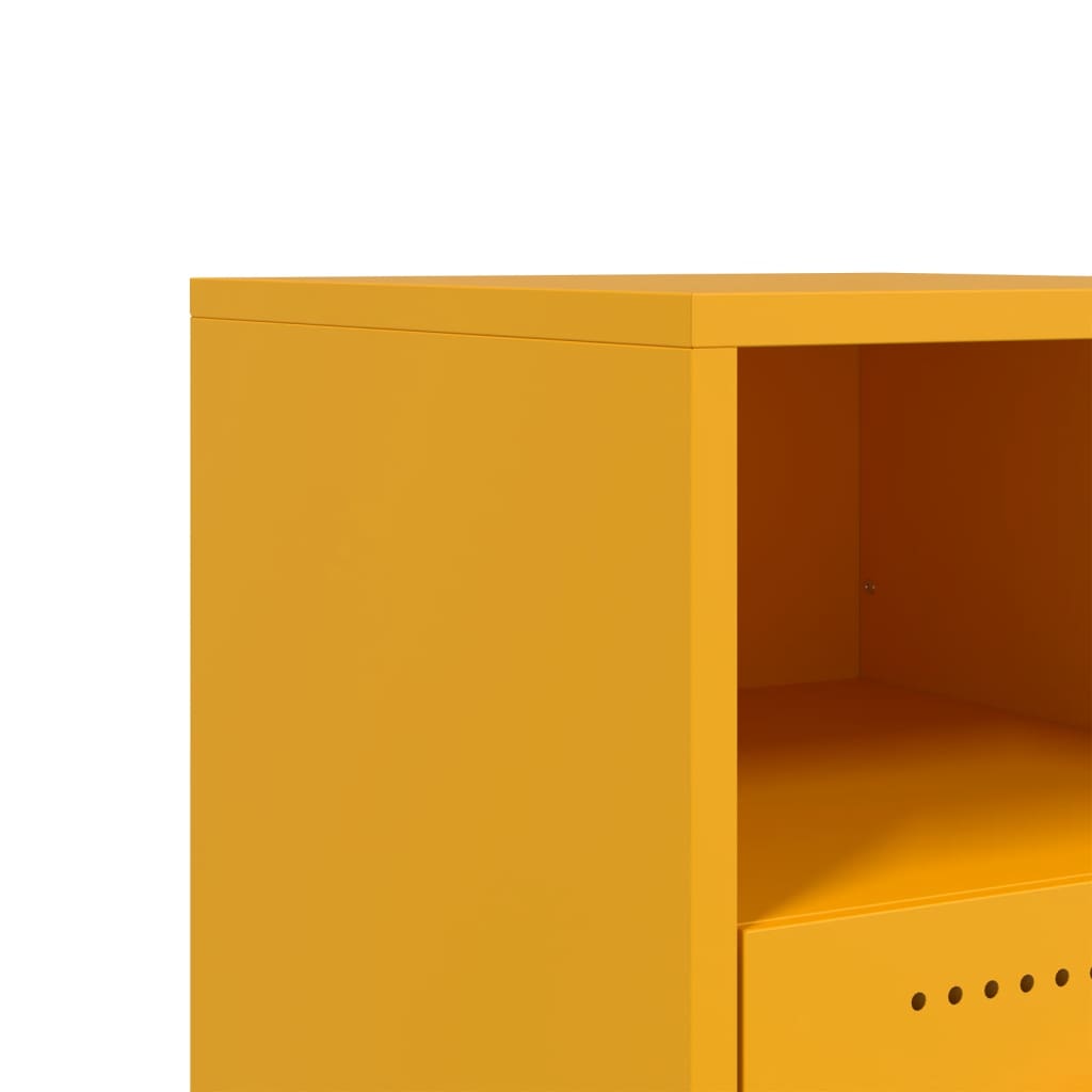 vidaXL Κομοδίνα 2 τεμ. Μουσταρδί 36x39x43,5 εκ. από Χάλυβα