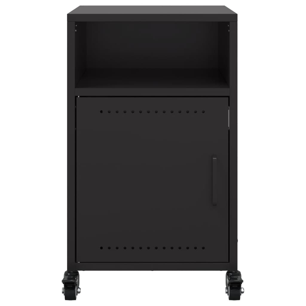 vidaXL Κομοδίνα 2 τεμ. Μαύρα 36x39x59 εκ. Χάλυβα
