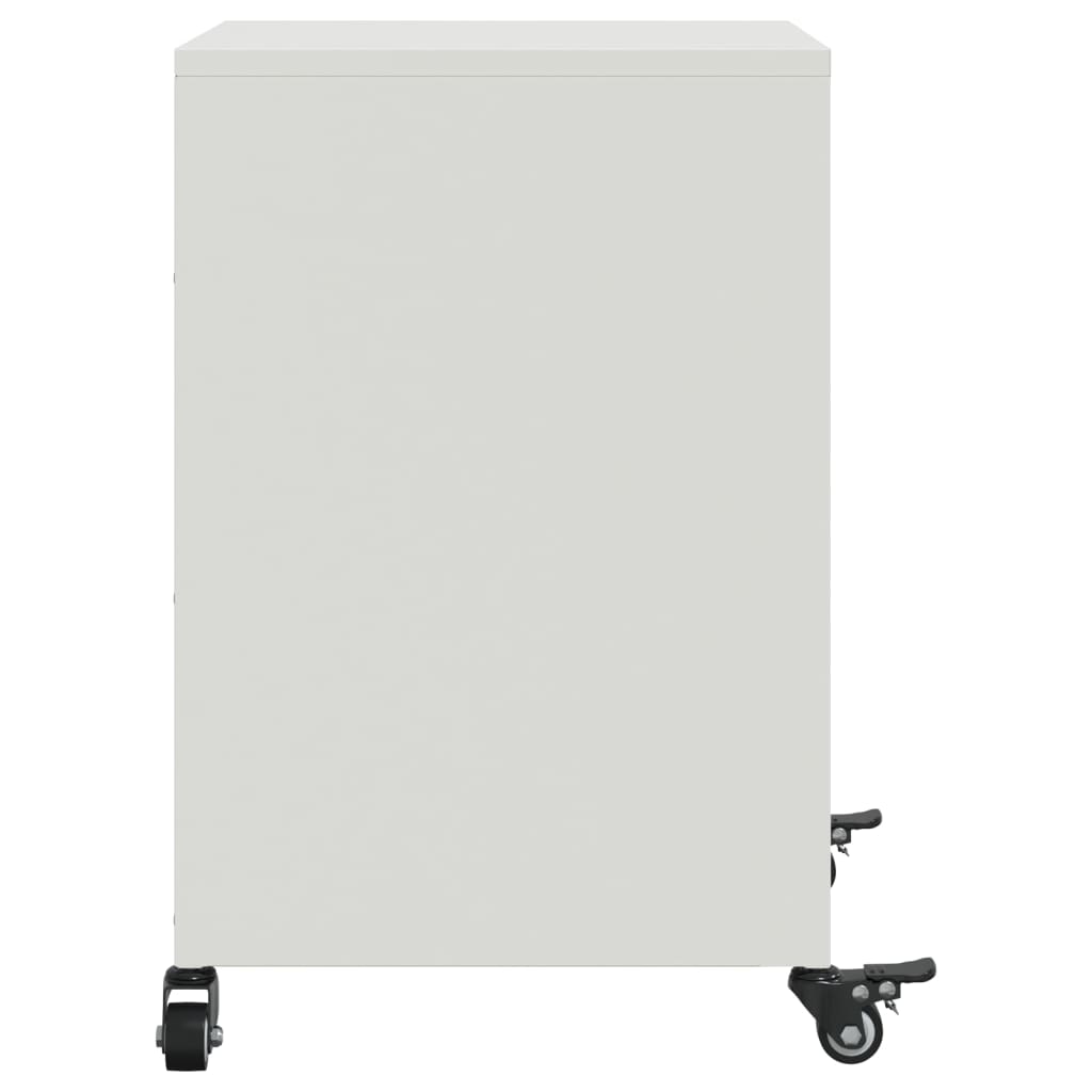 vidaXL Κομοδίνο Λευκό 36x39x59 εκ. από Χάλυβα