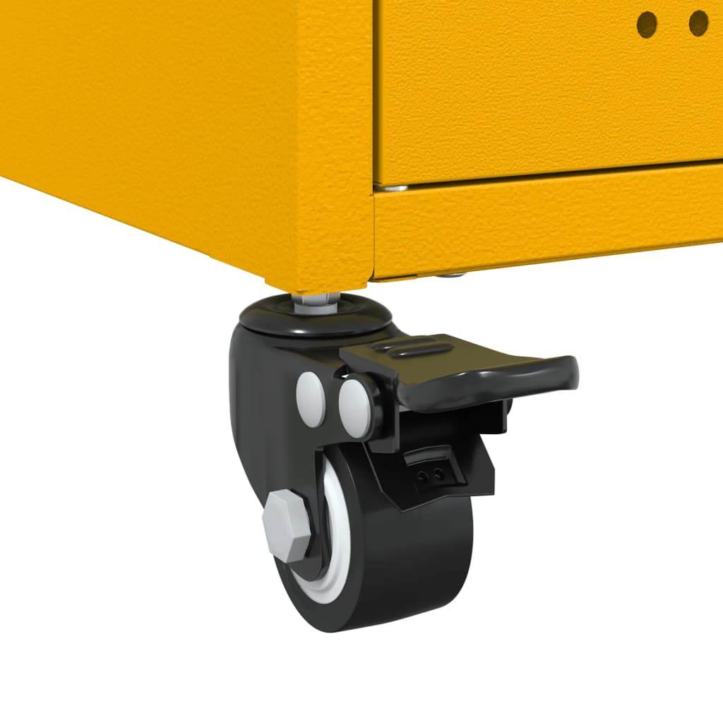 vidaXL Κομοδίνο Μουσταρδί 36x39x59 εκ. από Χάλυβα