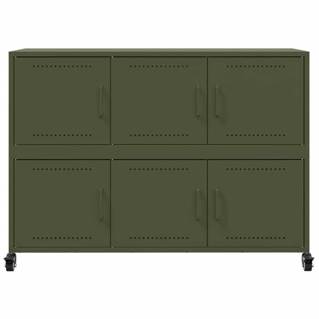vidaXL Ντουλάπι Πράσινο Λαδί 100,5x39x72 εκ. από Ατσάλι