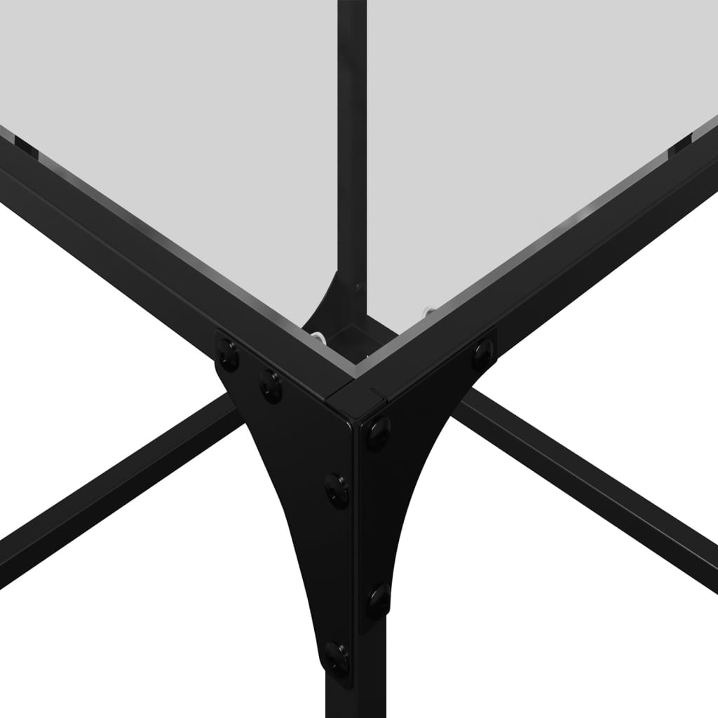 vidaXL Τραπεζάκια Σαλονιού Επιφάνεια Διαφανές Γυαλί 40x40x40εκ Ατσάλι