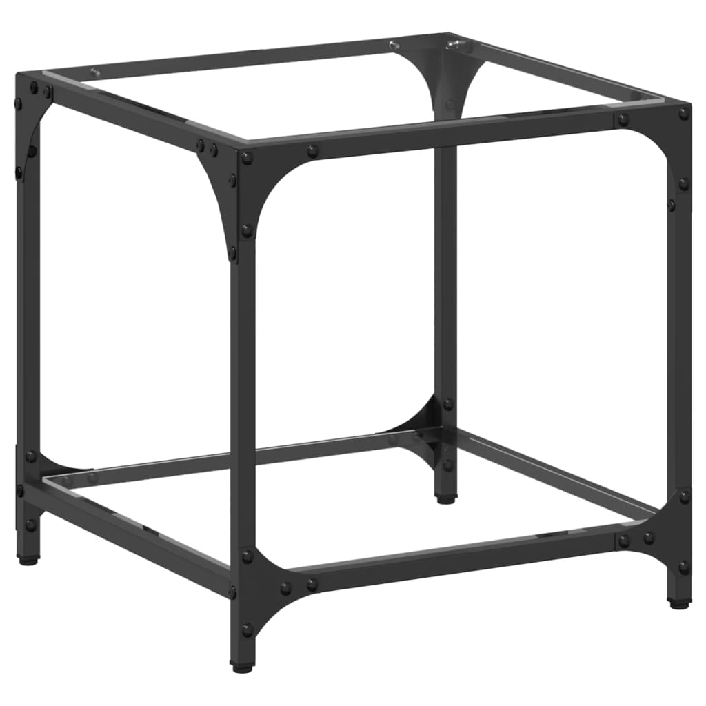 vidaXL Τραπεζάκι Σαλονιού Επιφάνεια Διαφανές Γυαλί 40x40x40εκ Ατσάλι