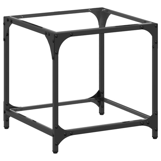 vidaXL Τραπεζάκι Σαλονιού Επιφάνεια Διαφανές Γυαλί 40x40x40εκ Ατσάλι