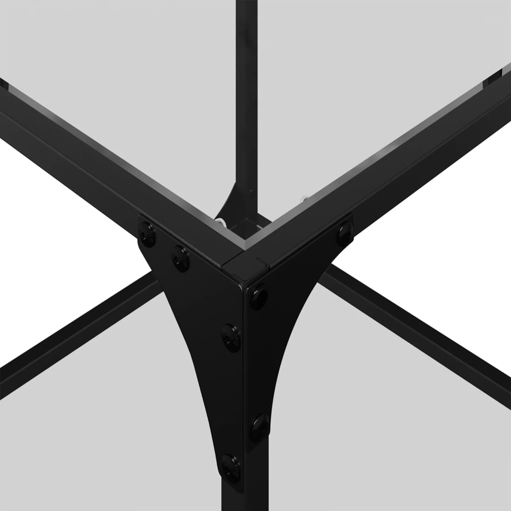 vidaXL Τραπεζάκι Σαλονιού Επιφάνεια Διαφανές Γυαλί 40x40x40εκ Ατσάλι