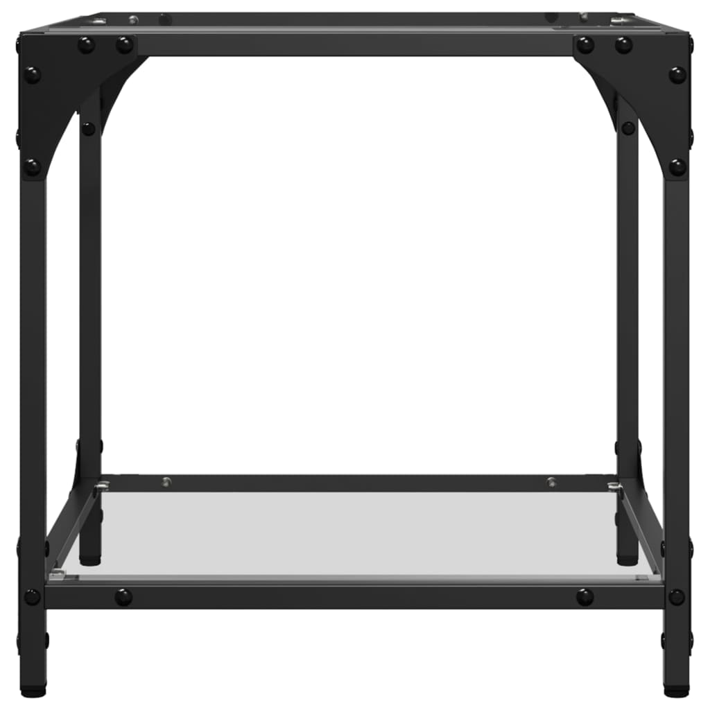 vidaXL Τραπεζάκια Σαλονιού Επιφάνεια Διαφανές Γυαλί 40x40x40εκ Ατσάλι