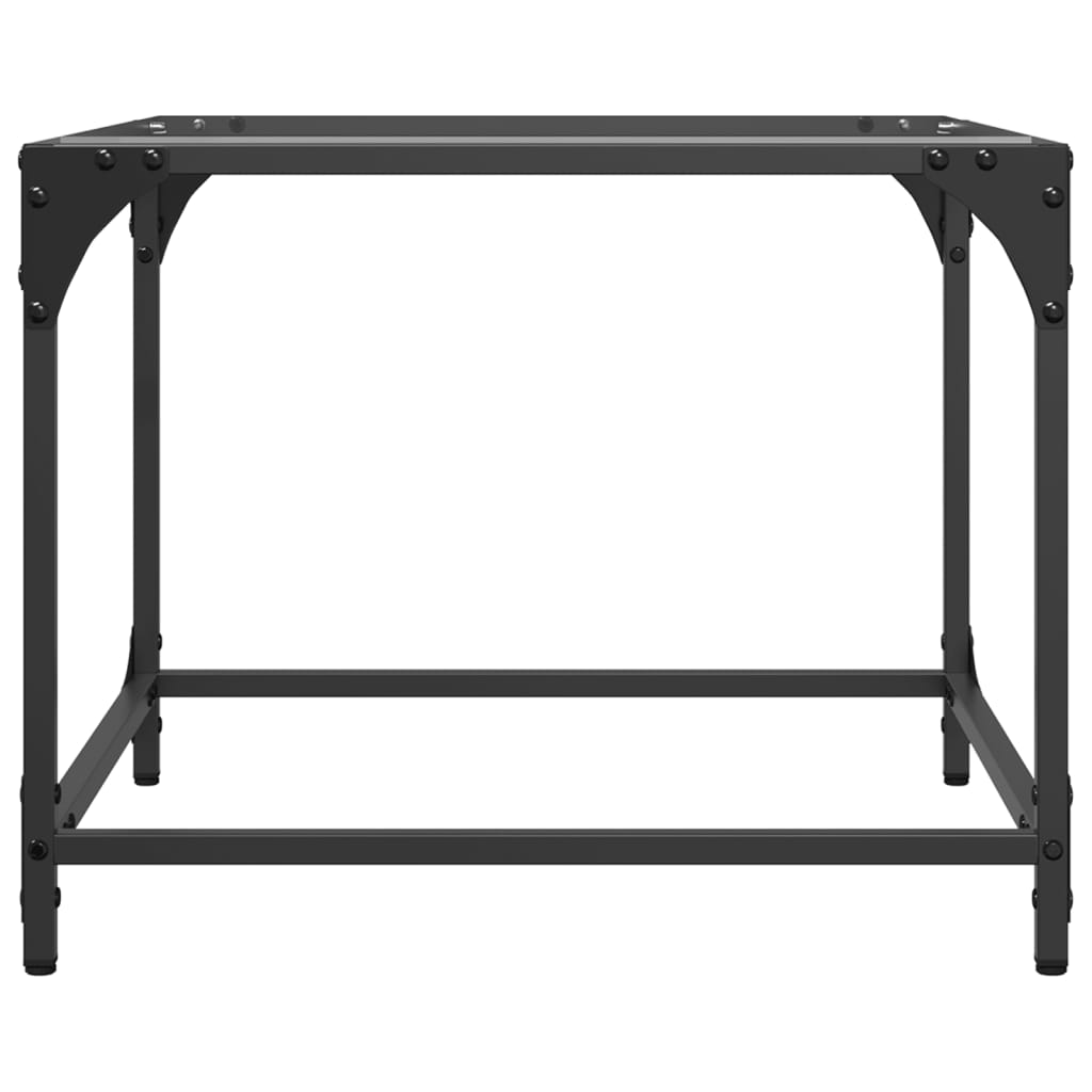 vidaXL Τραπεζάκια Σαλονιού Επιφάνεια Διαφανές Γυαλί 50x50x40 εκ Ατσάλι