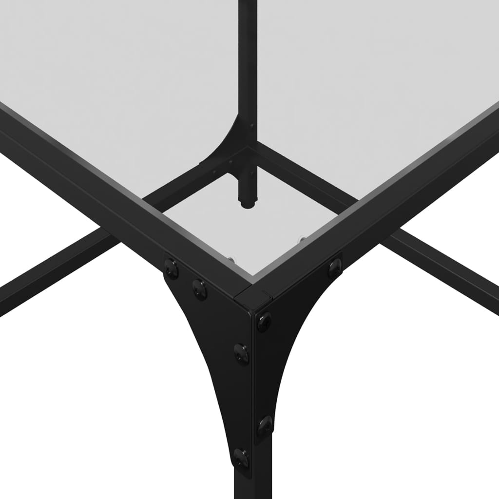 vidaXL Τραπεζάκια Σαλονιού Επιφάνεια Διαφανές Γυαλί 50x50x40 εκ Ατσάλι