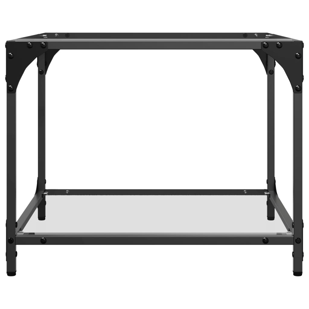 vidaXL Τραπεζάκι Σαλονιού Επιφάνεια Διαφανές Γυαλί 50x50x40εκ Ατσάλι