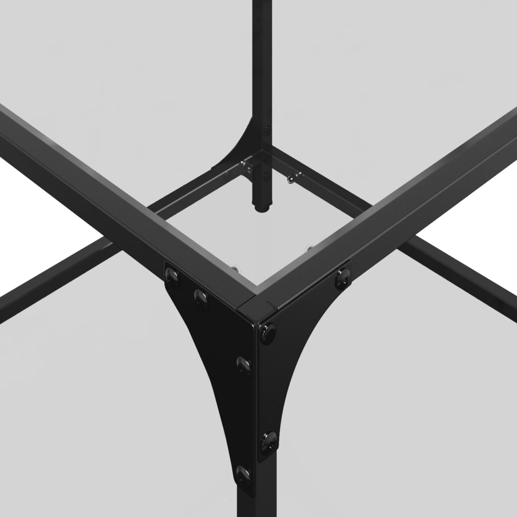 vidaXL Τραπεζάκια Σαλονιού Επιφάνεια Διαφανές Γυαλί 50x50x40 εκ Ατσάλι