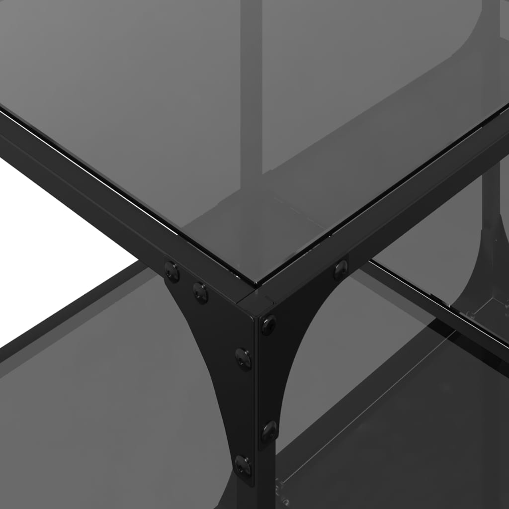 vidaXL Τραπεζάκι Σαλονιού Επιφάνεια Μαύρο Γυαλί 78,5x40x40 εκ. Ατσάλι