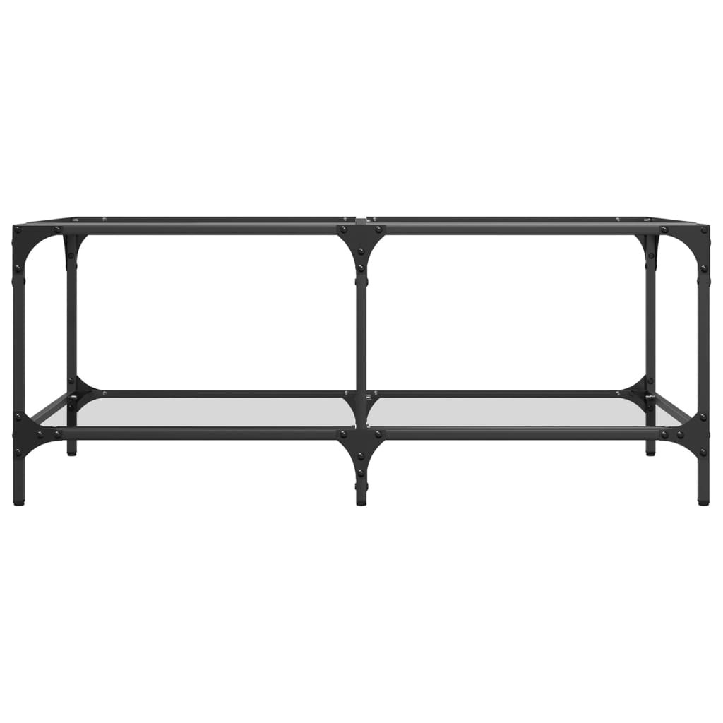 vidaXL Τραπεζάκι Σαλονιού Επιφάνεια Διαφανές Γυαλί 98,5x50x40εκ Ατσάλι