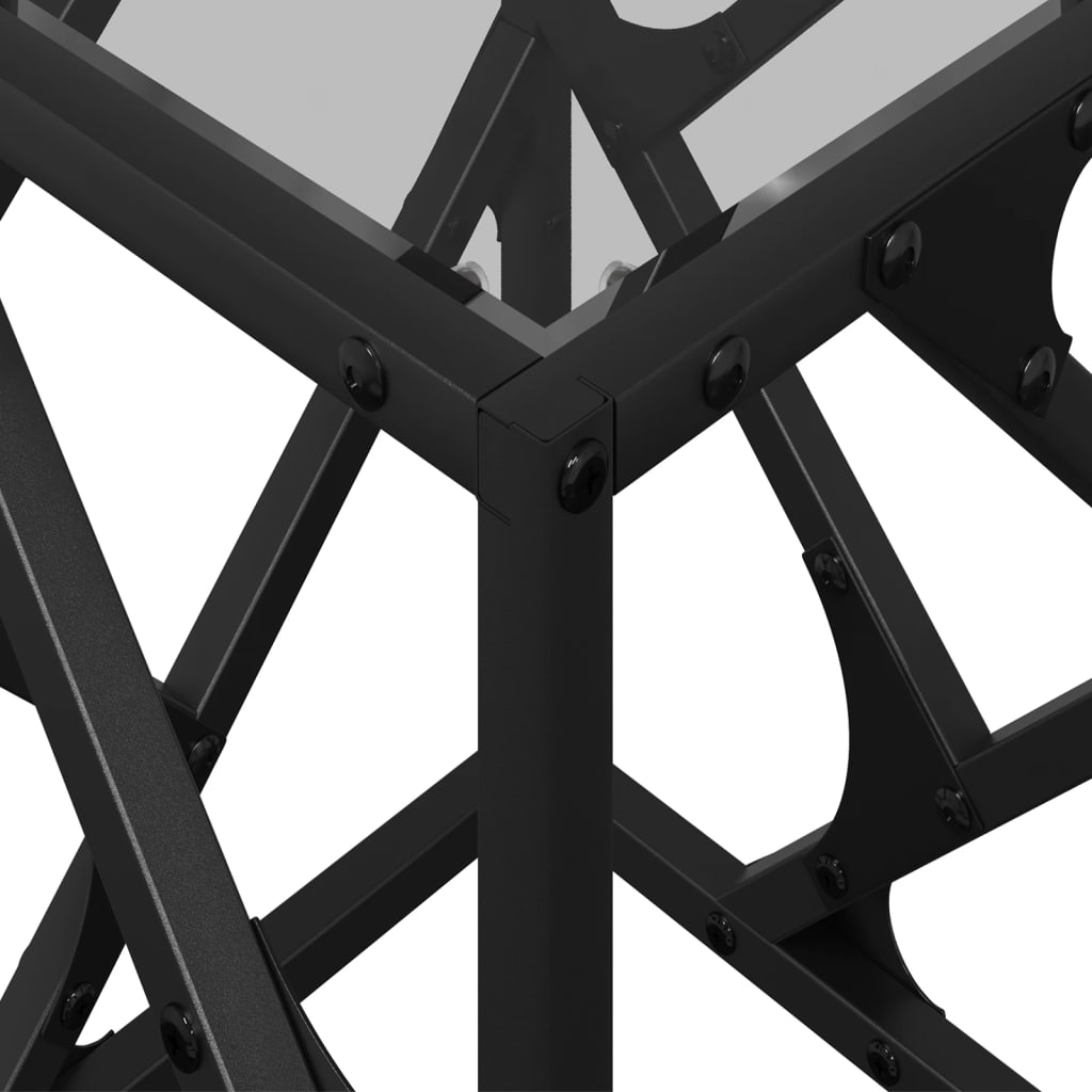 vidaXL Τραπεζάκι Σαλονιού Επιφάνεια Μαύρο Γυαλί 30x30x41 εκ. Ατσάλι