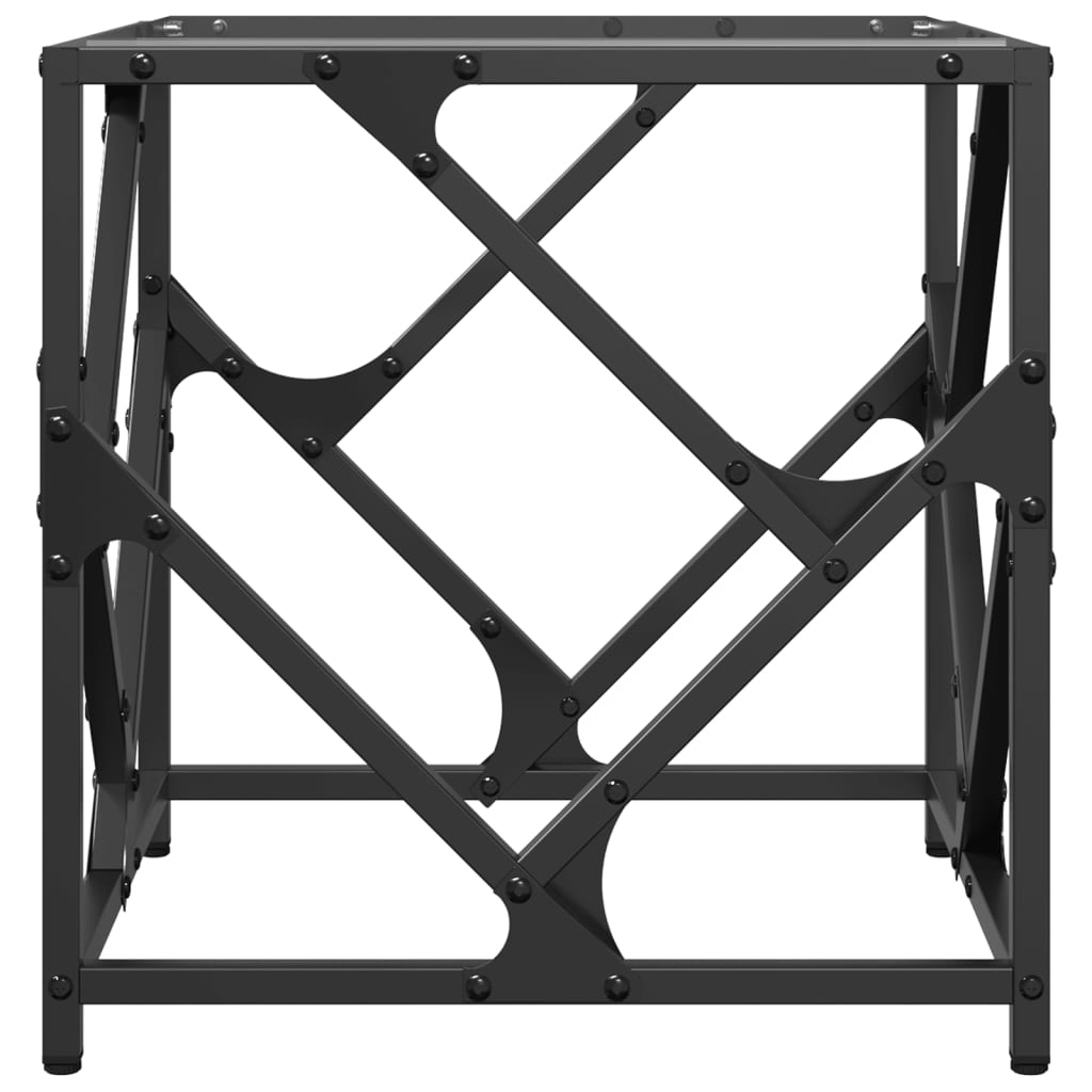 vidaXL Τραπεζάκι Σαλονιού Επιφάνεια Διαφανές Γυαλί 40x40x41 εκ Ατσάλι