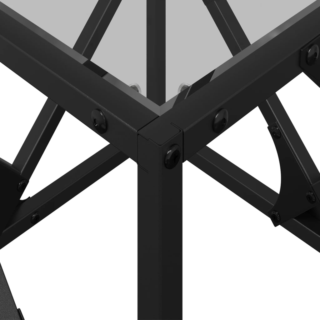 vidaXL Τραπεζάκι Σαλονιού Επιφάνεια Διαφανές Γυαλί 40x40x41 εκ Ατσάλι