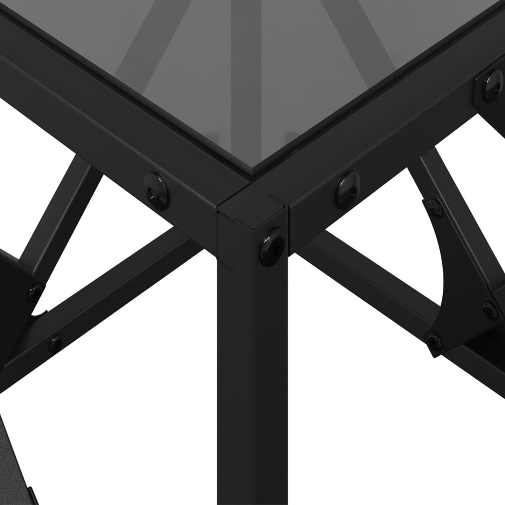 vidaXL Τραπεζάκι Σαλονιού Επιφάνεια Μαύρο Γυαλί 40x40x41 εκ. Ατσάλι