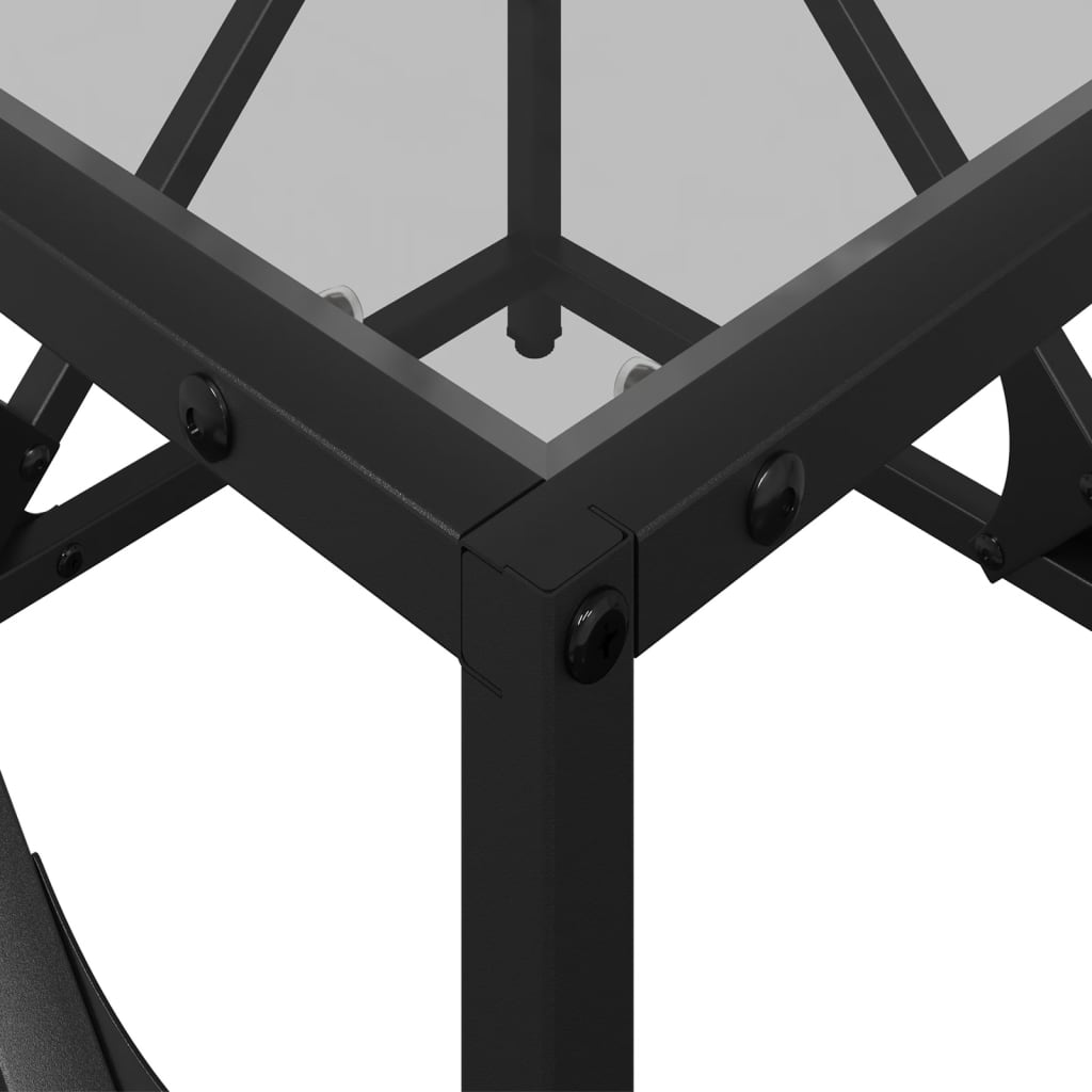 vidaXL Τραπεζάκι Σαλονιού Επιφάνεια Διαφανές Γυαλί 50x50x41 εκ Ατσάλι