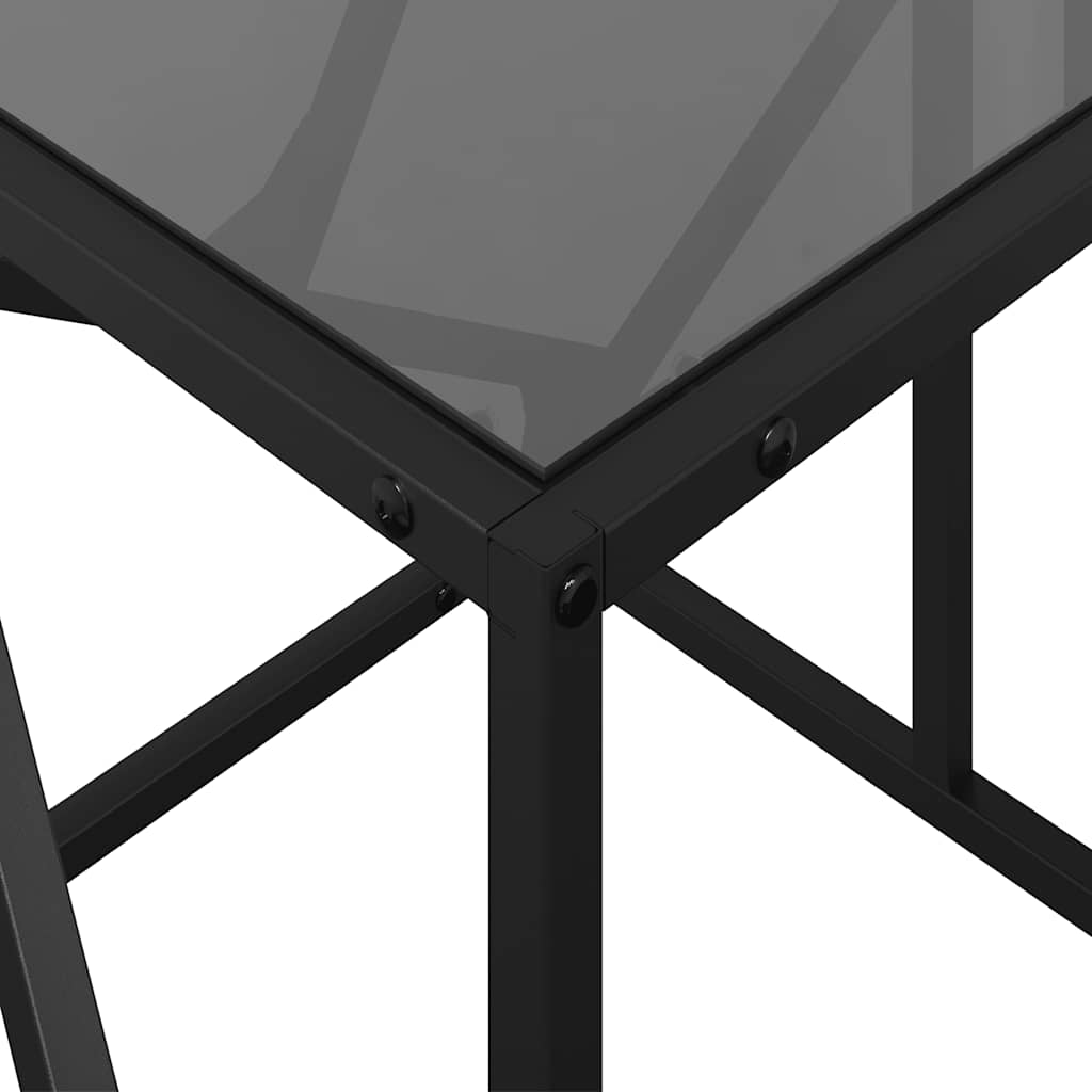 vidaXL Τραπεζάκι Σαλονιού Επιφάνεια Μαύρο Γυαλί 78,5x40x41 εκ. Ατσάλι