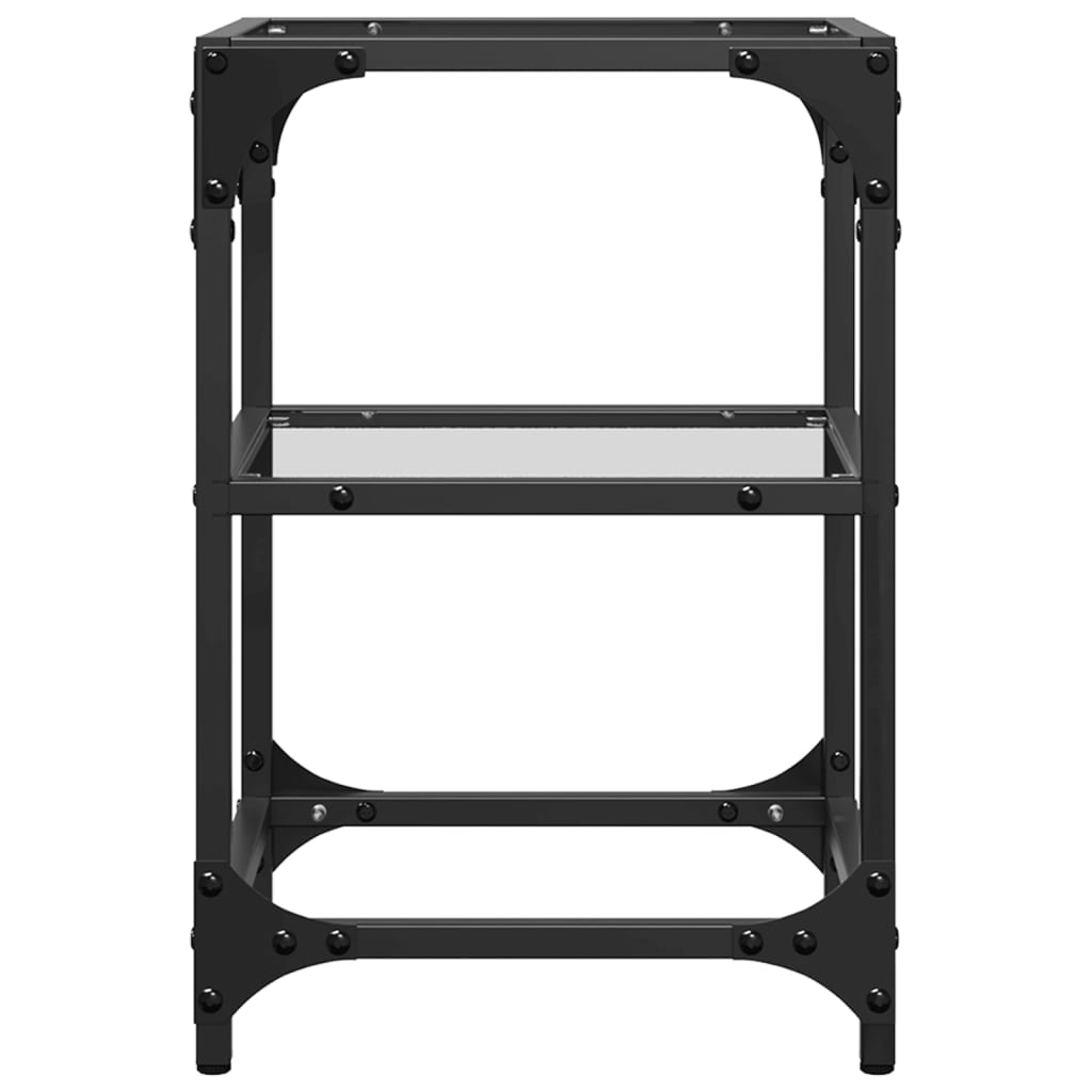 vidaXL Τραπεζάκια Σαλονιού Επιφάνεια Διαφανές Γυαλί 30x30x45 εκ Ατσάλι