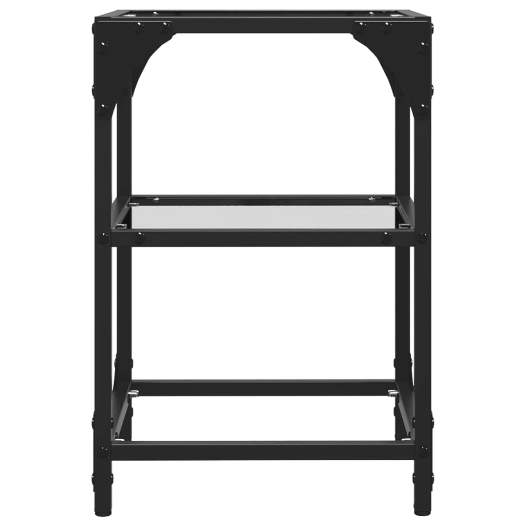 vidaXL Τραπεζάκια Σαλονιού Επιφάνεια Διαφανές Γυαλί 30x30x45 εκ Ατσάλι