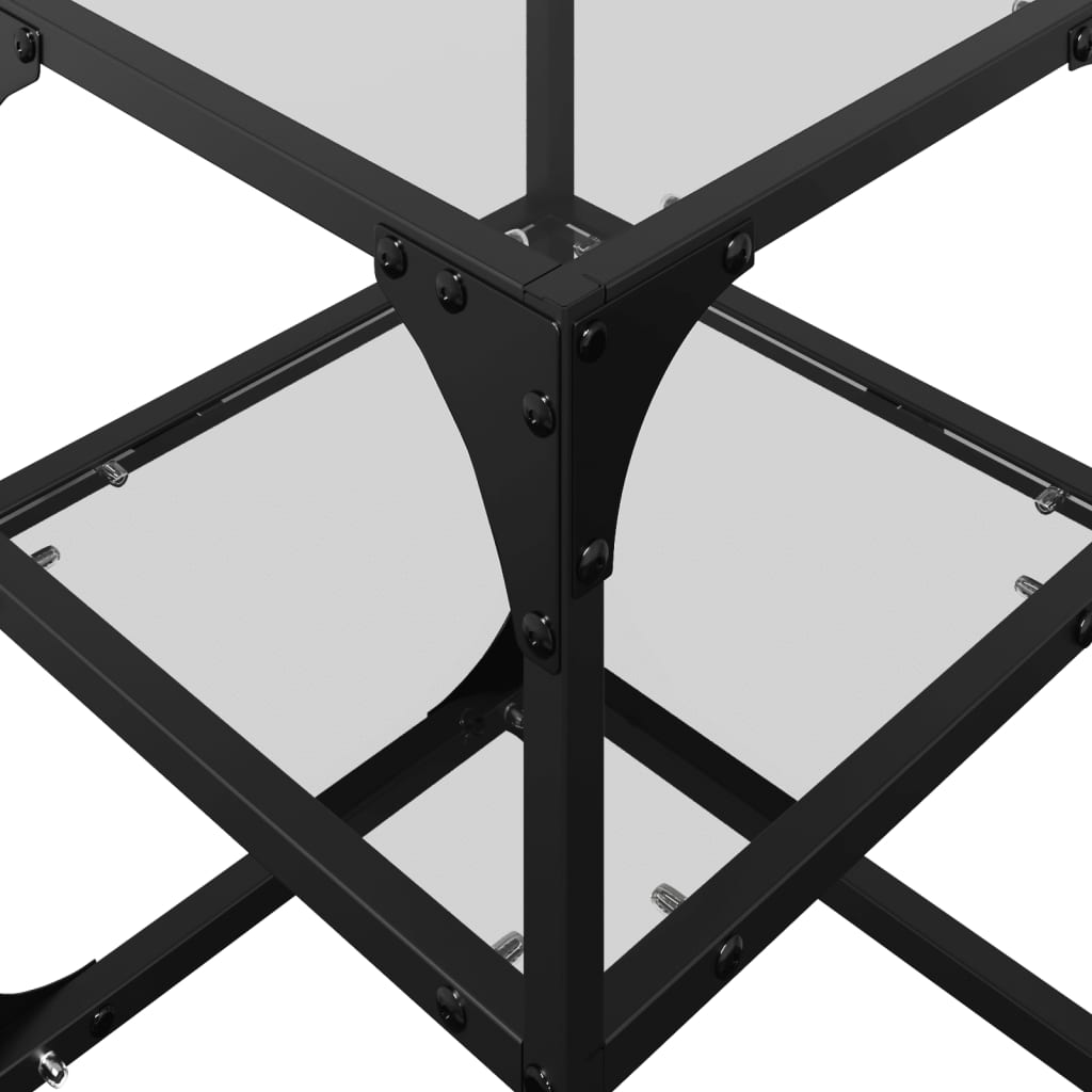 vidaXL Τραπεζάκια Σαλονιού Επιφάνεια Διαφανές Γυαλί 30x30x45 εκ Ατσάλι