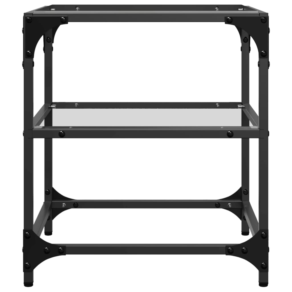 vidaXL Τραπεζάκια Σαλονιού Επιφάνεια Διαφανές Γυαλί 40x40x45 εκ Ατσάλι