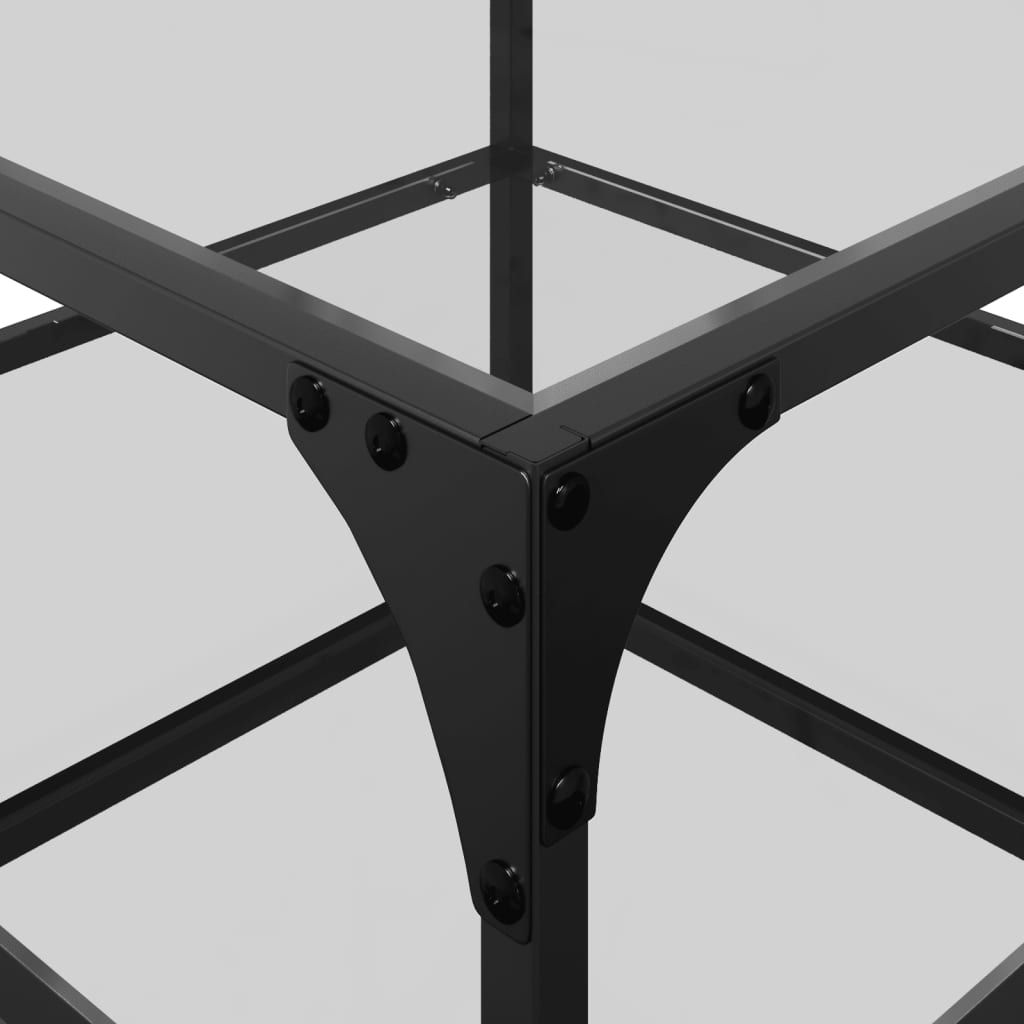 vidaXL Τραπεζάκι Σαλονιού Επιφάνεια Διαφανές Γυαλί 50x50x45 εκ Ατσάλι