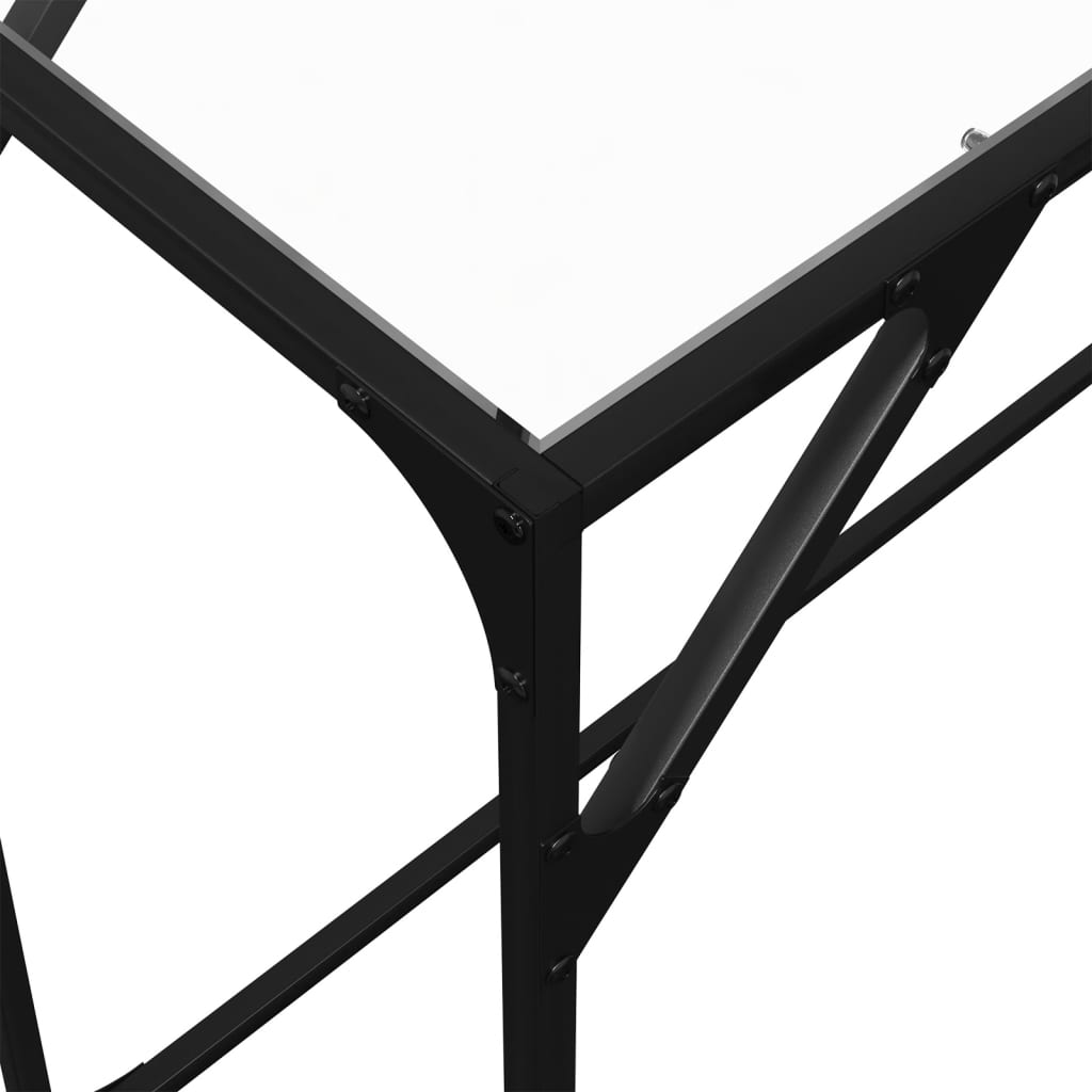 vidaXL Τραπέζι Σαλονιού Επιφάνεια Διαφανές Γυαλί 98x35x81 εκ Ατσάλι