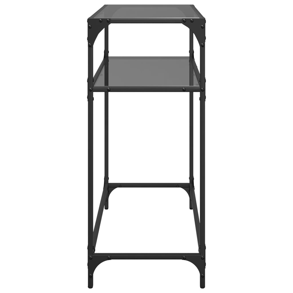 vidaXL Τραπέζι Κονσόλα Επιφάνεια Μαύρο Γυαλί 80 x 35 x 81 εκ. Ατσάλι