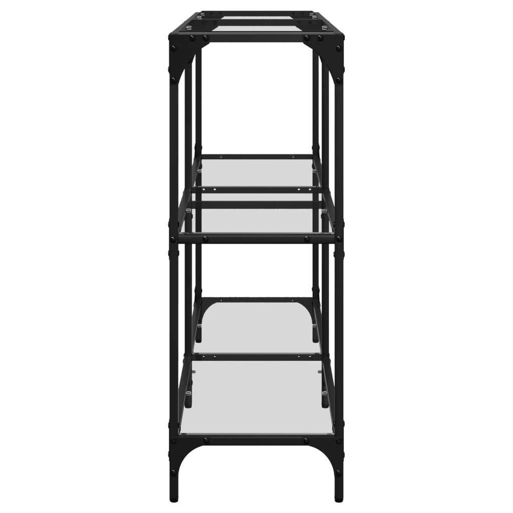 vidaXL Τραπέζι Σαλονιού Επιφάνεια Διαφανές Γυαλί 118,5x30x81 εκ Ατσάλι