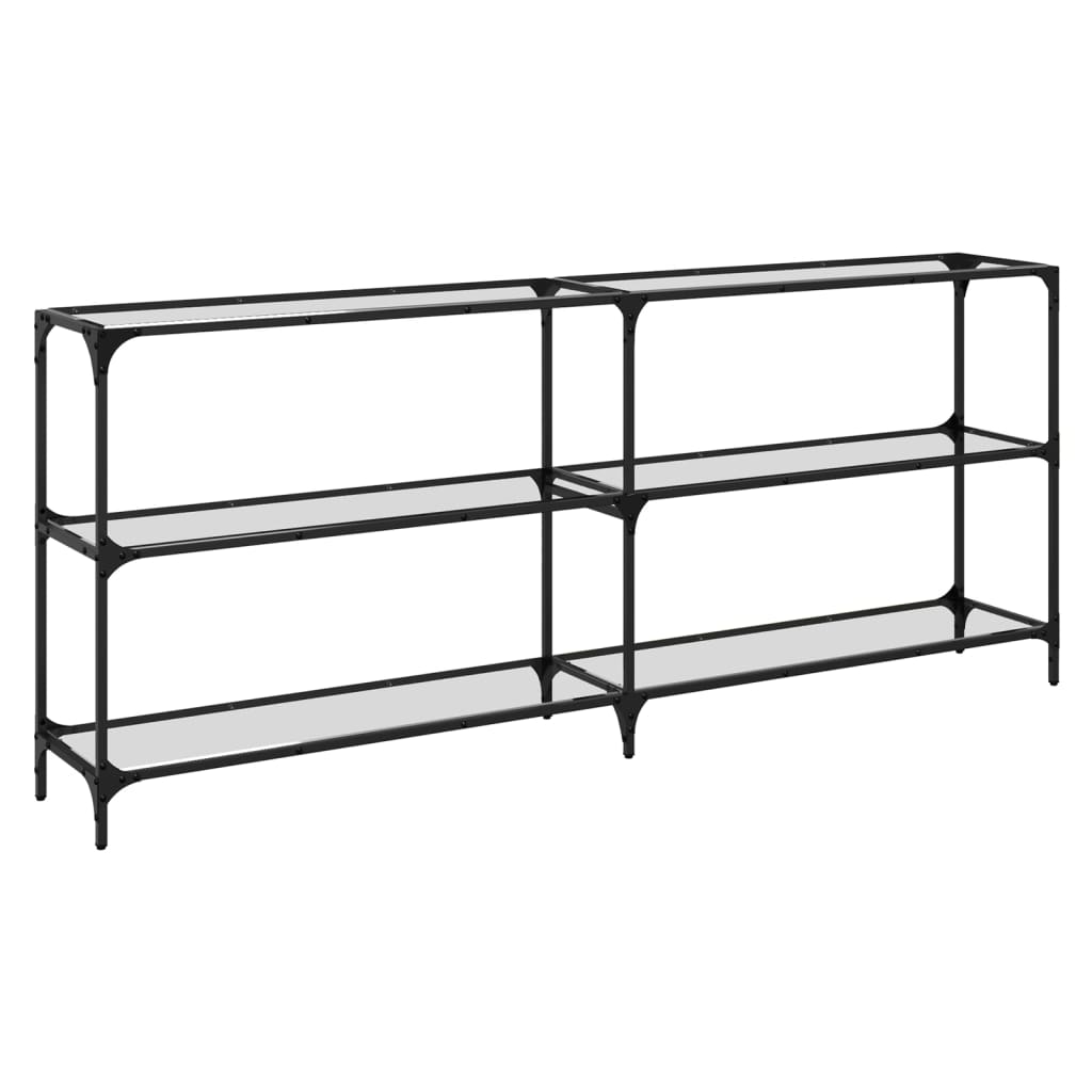 vidaXL Τραπέζι Σαλονιού Επιφάνεια Διαφανές Γυαλί 194,5x30x81 εκ Ατσάλι