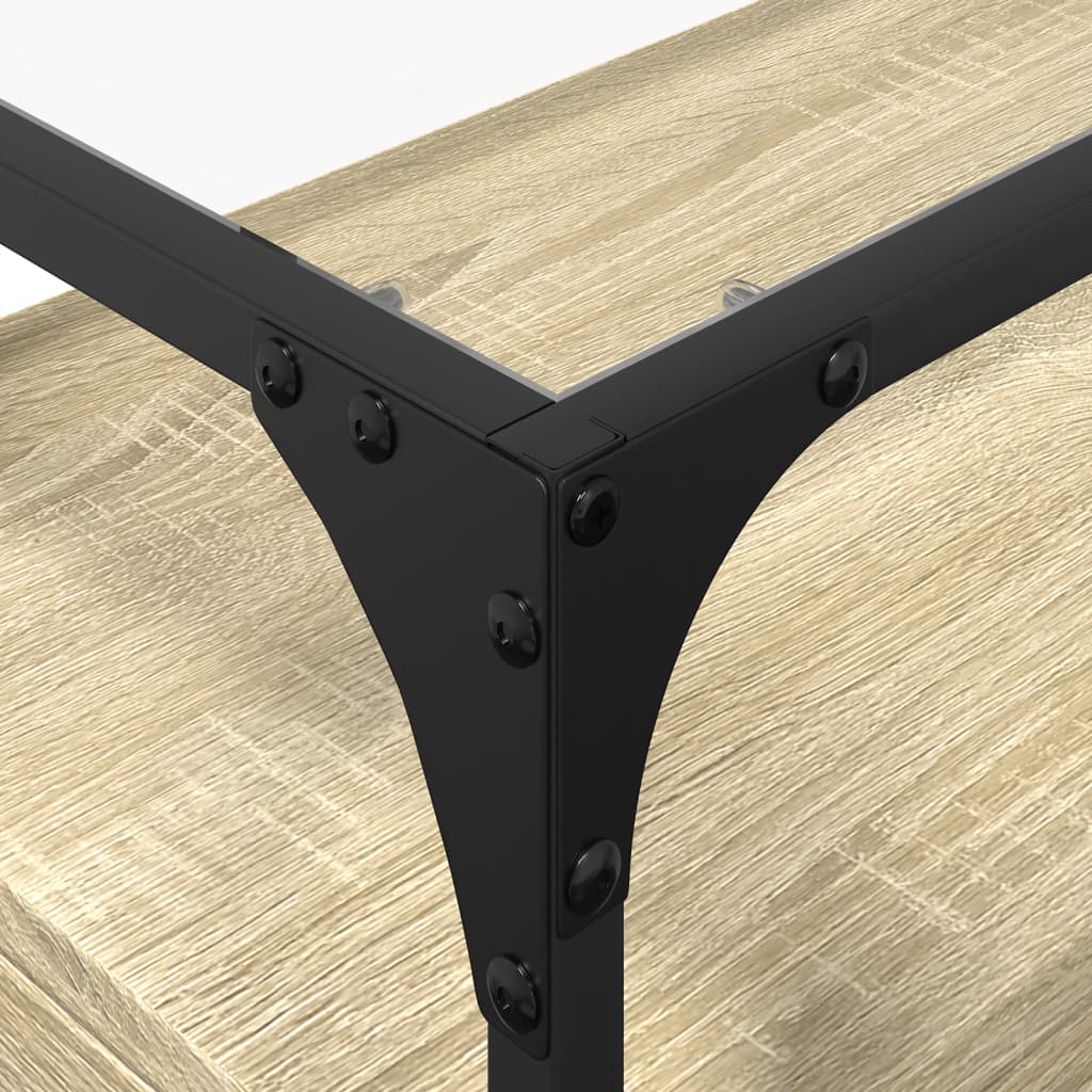 vidaXL Έπιπλο Τηλεόρασης Γυάλ Επιφάνεια Sonoma Δρυς 60x35x51εκ Επ Ξύλο