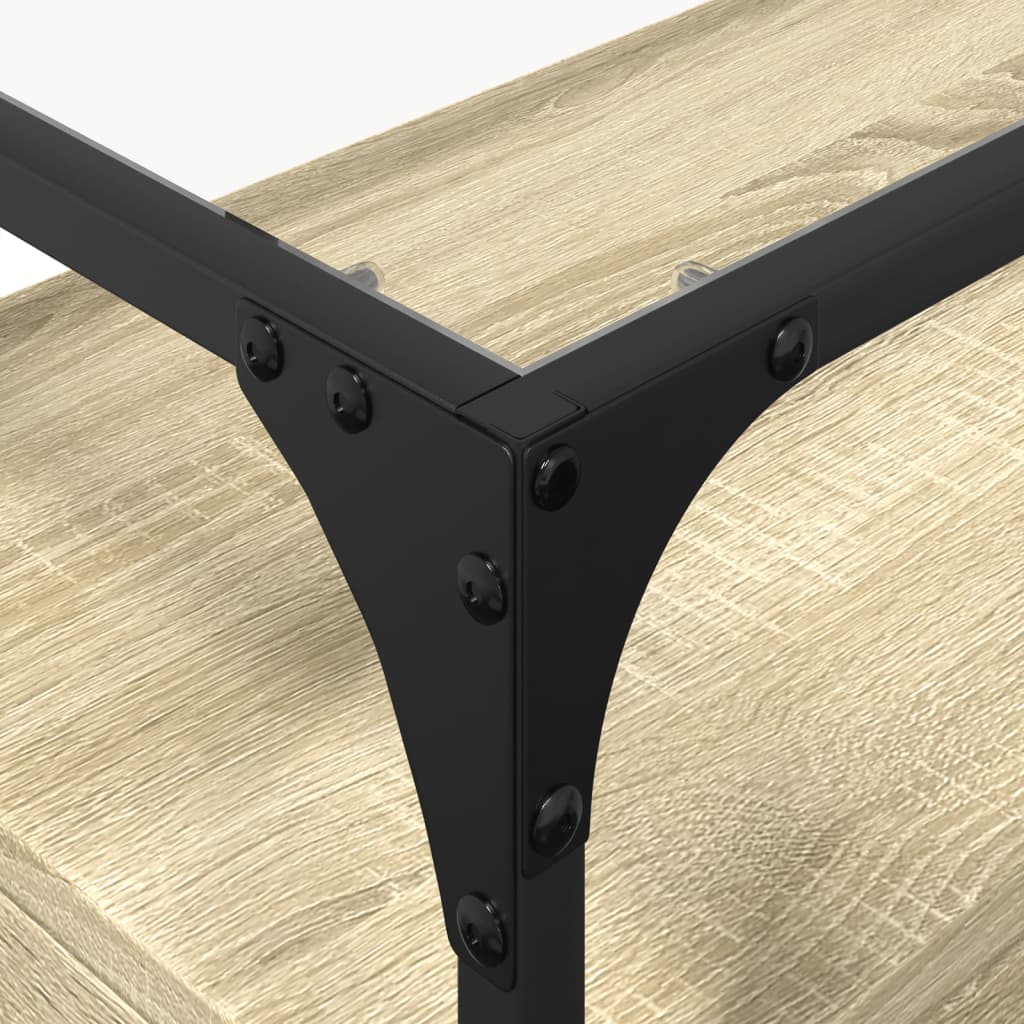 vidaXL Έπιπλο Τηλεόρασης Γυάλ Επιφάνεια Sonoma Δρυς 98x35x51εκ Επ Ξύλο