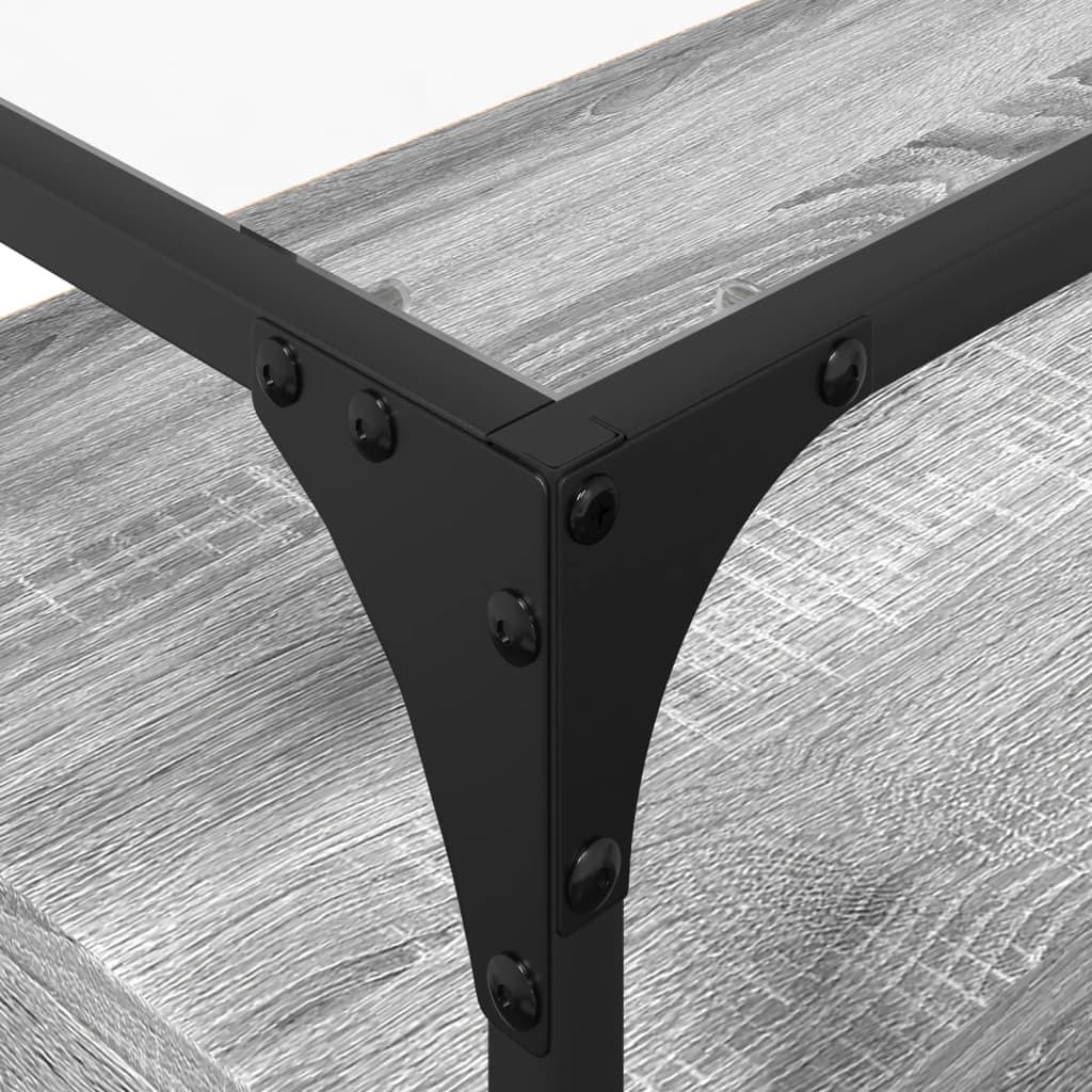 vidaXL Έπιπλο Τηλεόρασης Γυάλ Επιφάνεια Γκρι Sonoma 98x35x51εκ Επ Ξύλο