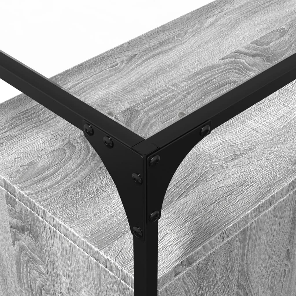 vidaXL Βοηθητικό Έπιπλο Γυάλ Επιφάνεια Γκρι Sonoma 98x35x81 εκ Επ Ξύλο