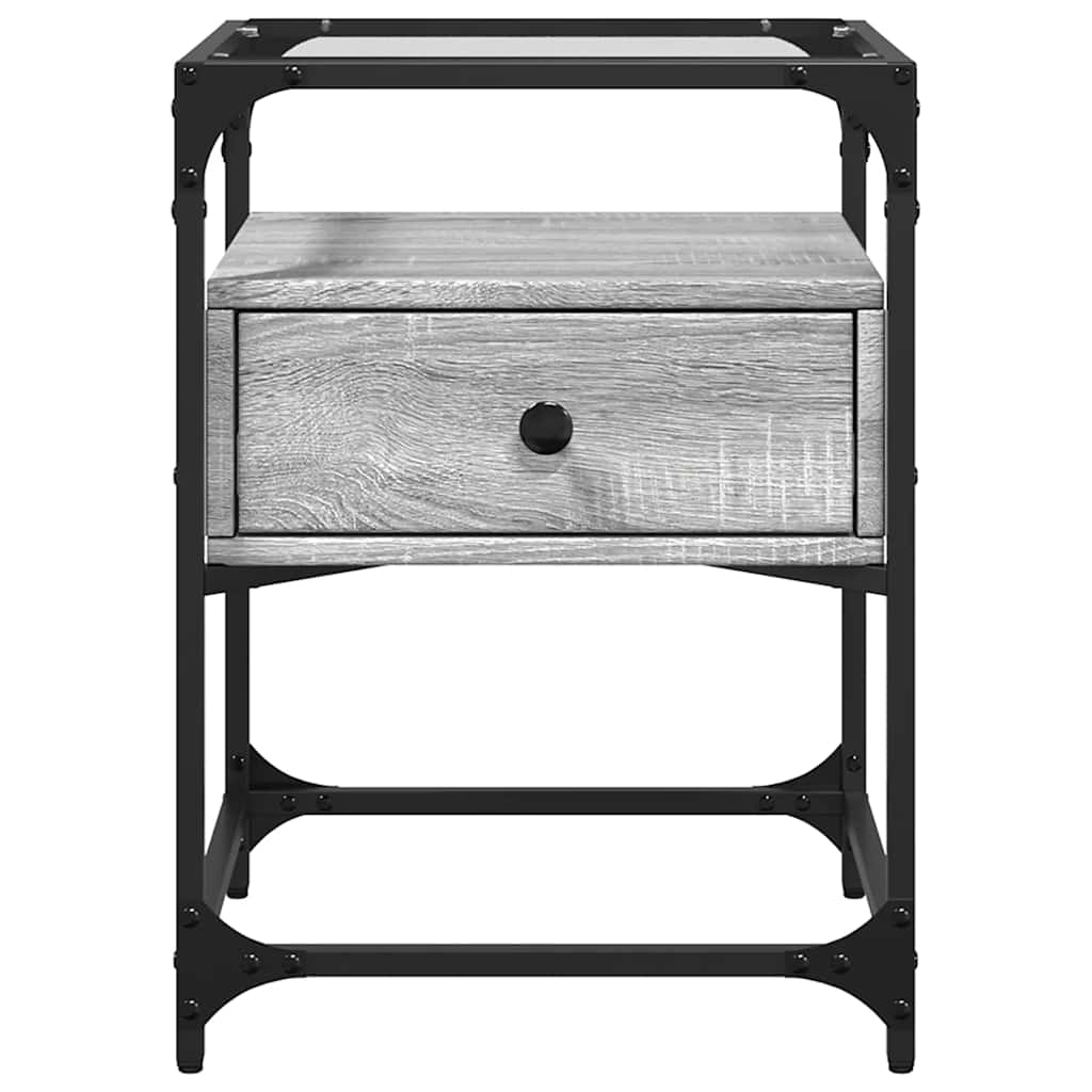 vidaXL Κομοδίνα 2 τεμ. Γκρι Sonoma 40 x 40 x 55 εκ. από Επεξεργ. Ξύλο