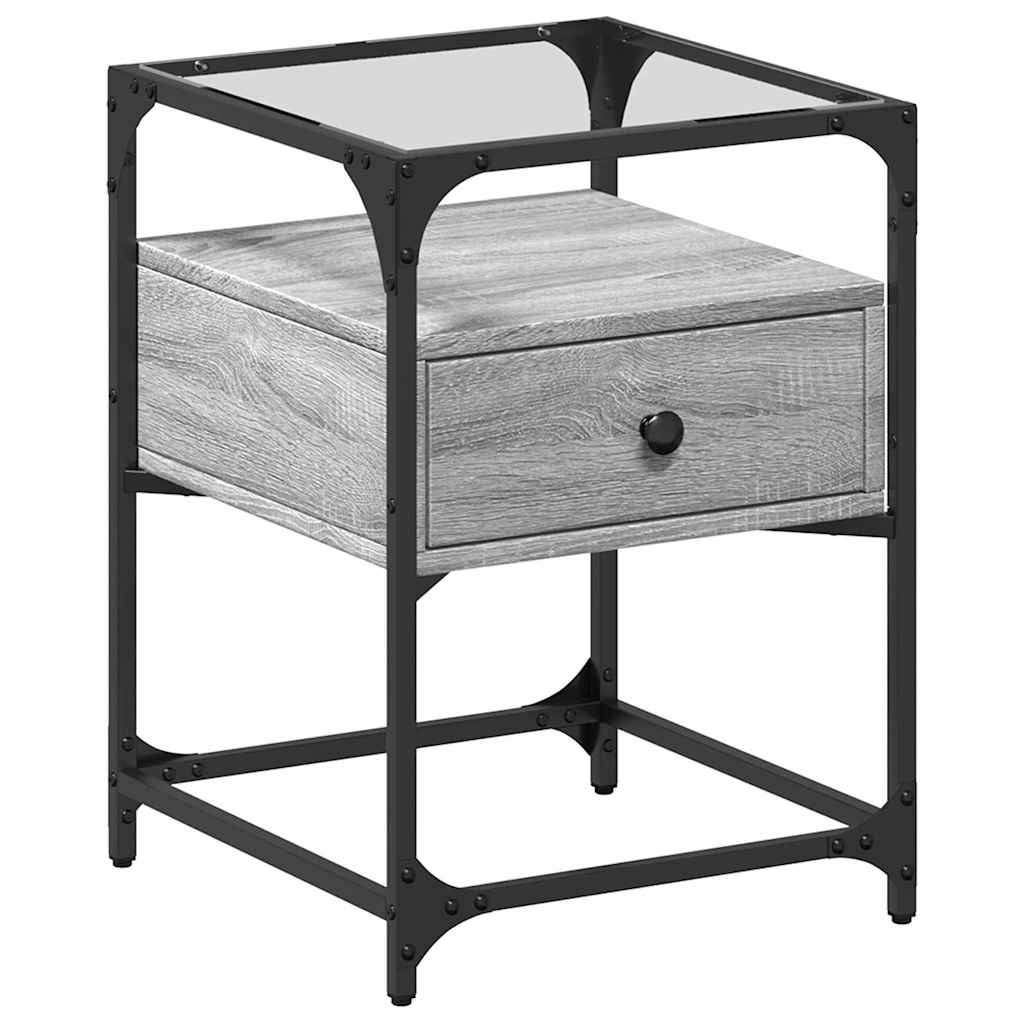 vidaXL Κομοδίνα 2 τεμ. Γκρι Sonoma 40 x 40 x 55 εκ. από Επεξεργ. Ξύλο