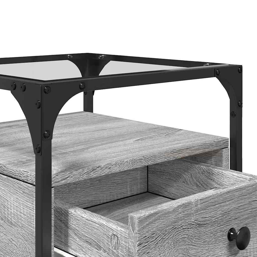 vidaXL Κομοδίνα 2 τεμ. Γκρι Sonoma 40 x 40 x 55 εκ. από Επεξεργ. Ξύλο