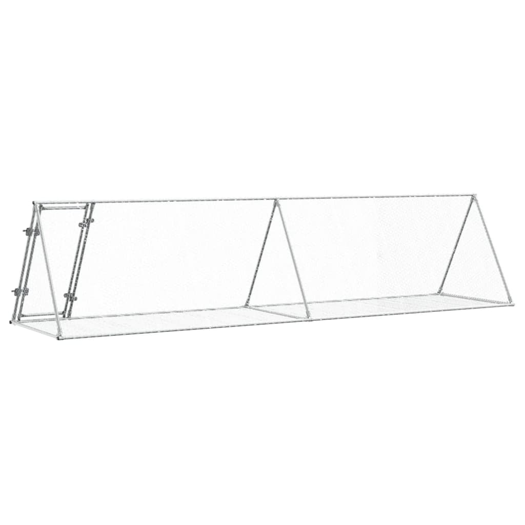 vidaXL Κλουβί Κουνελιών Ασημί 400x105x91 εκ. από Γαλβανισμένο Χάλυβα