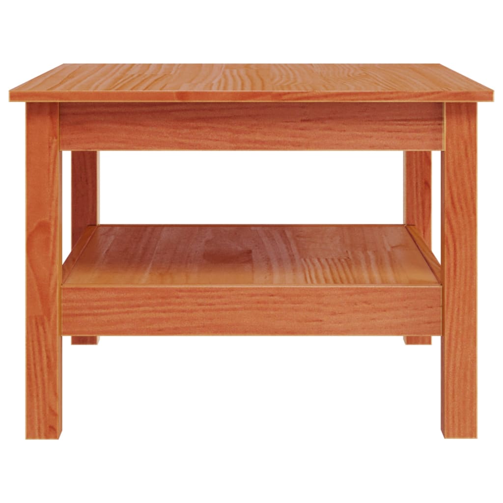 vidaXL Τραπεζάκι Σαλονιού Καφέ Κεριού 55x55x40 εκ. Μασίφ Ξύλο Πεύκου