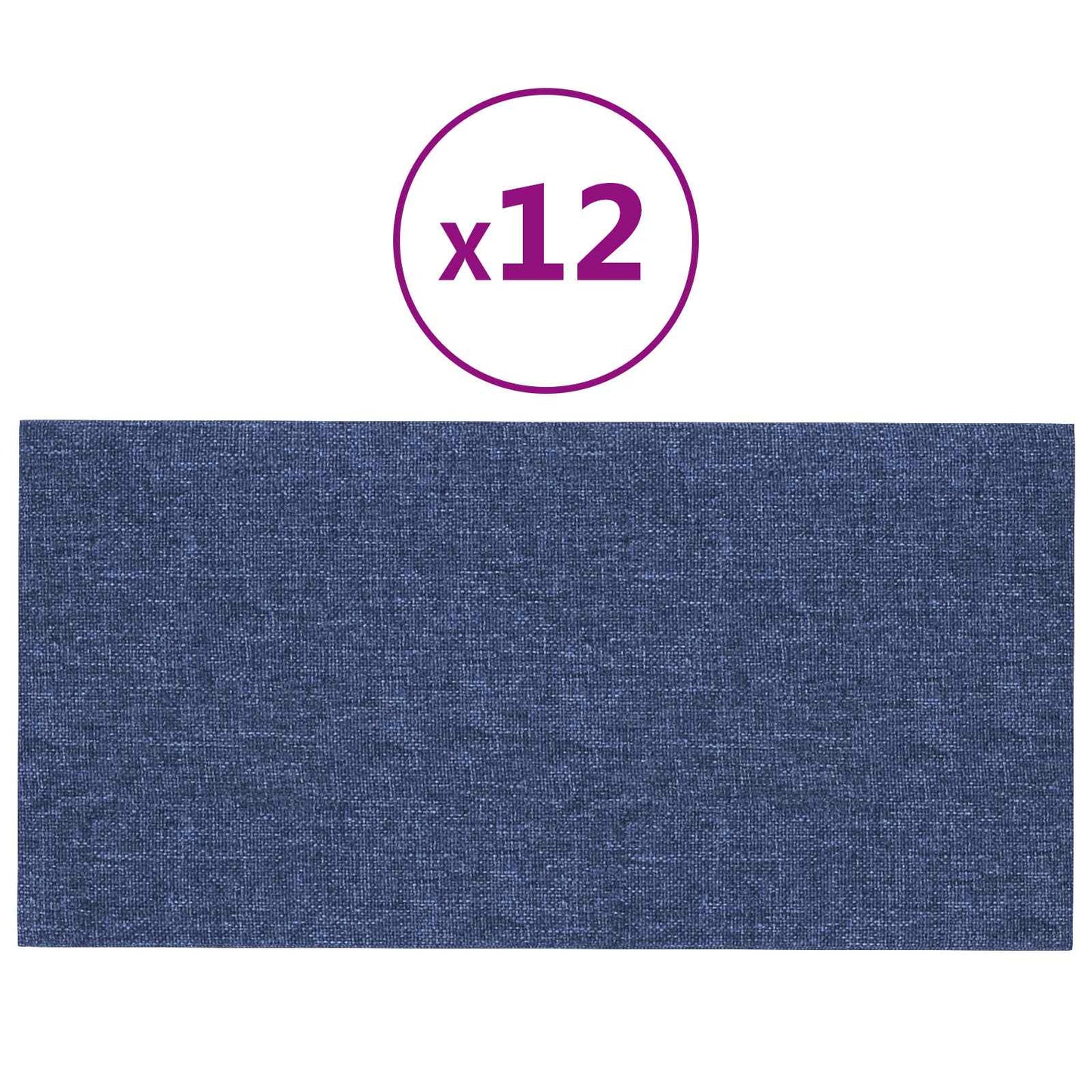 vidaXL Κεφαλάρι Τοίχου 12 pcs 30 x 15 cm Μπλε ύφασμα