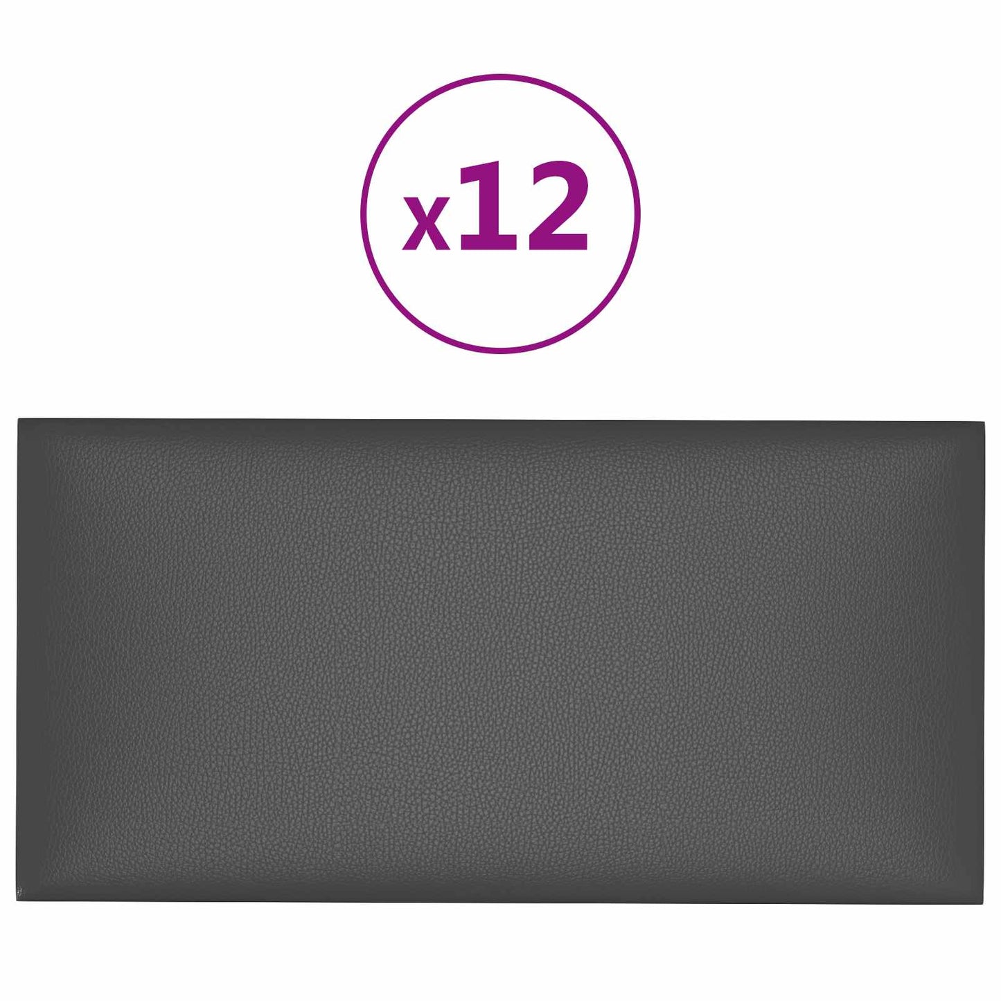vidaXL Κεφαλάρι Τοίχου 12 τμχ. 30 x 15 cm Γκρι ύφασμα