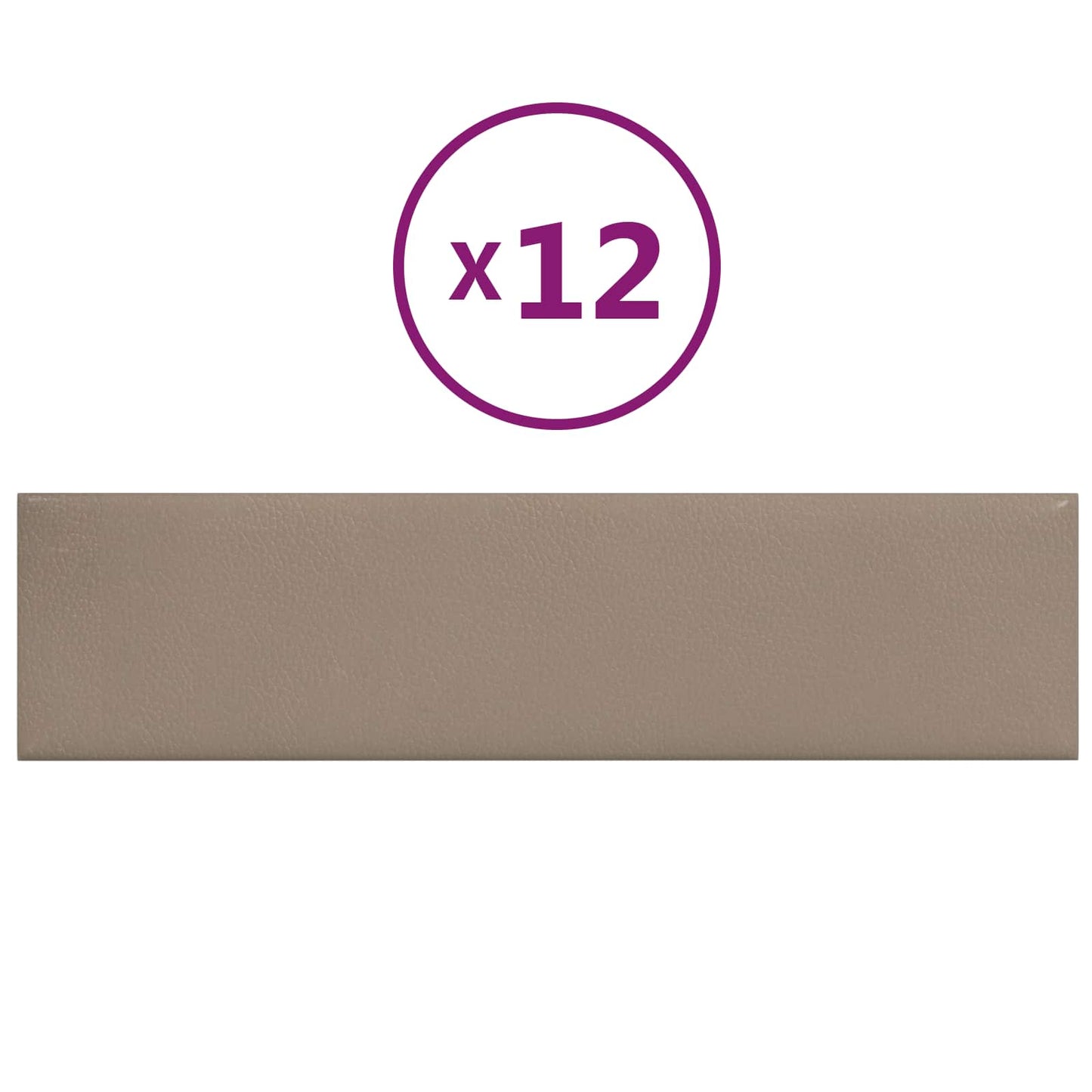 vidaXL Κεφαλάρι Τοίχου 12 pcs 60 x 15 cm Καπουτσίνο ύφασμα