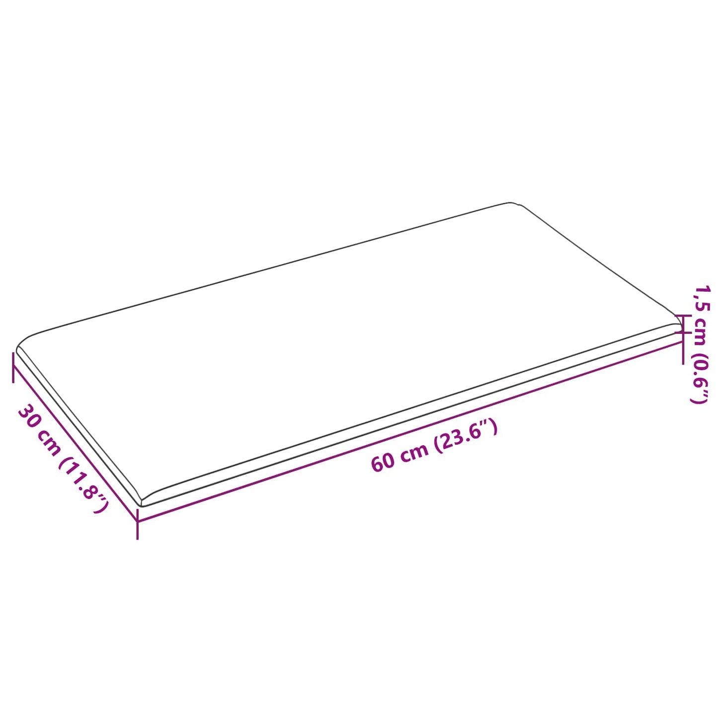 vidaXL Κεφαλάρι Τοίχου 12 pcs Μπλε 60 x 30 cm ύφασμα