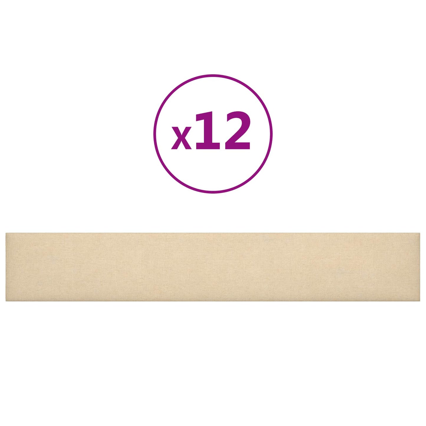 vidaXL Κεφαλάρι Τοίχου 12 pcs Κρεμ 90 x 15 cm ύφασμα