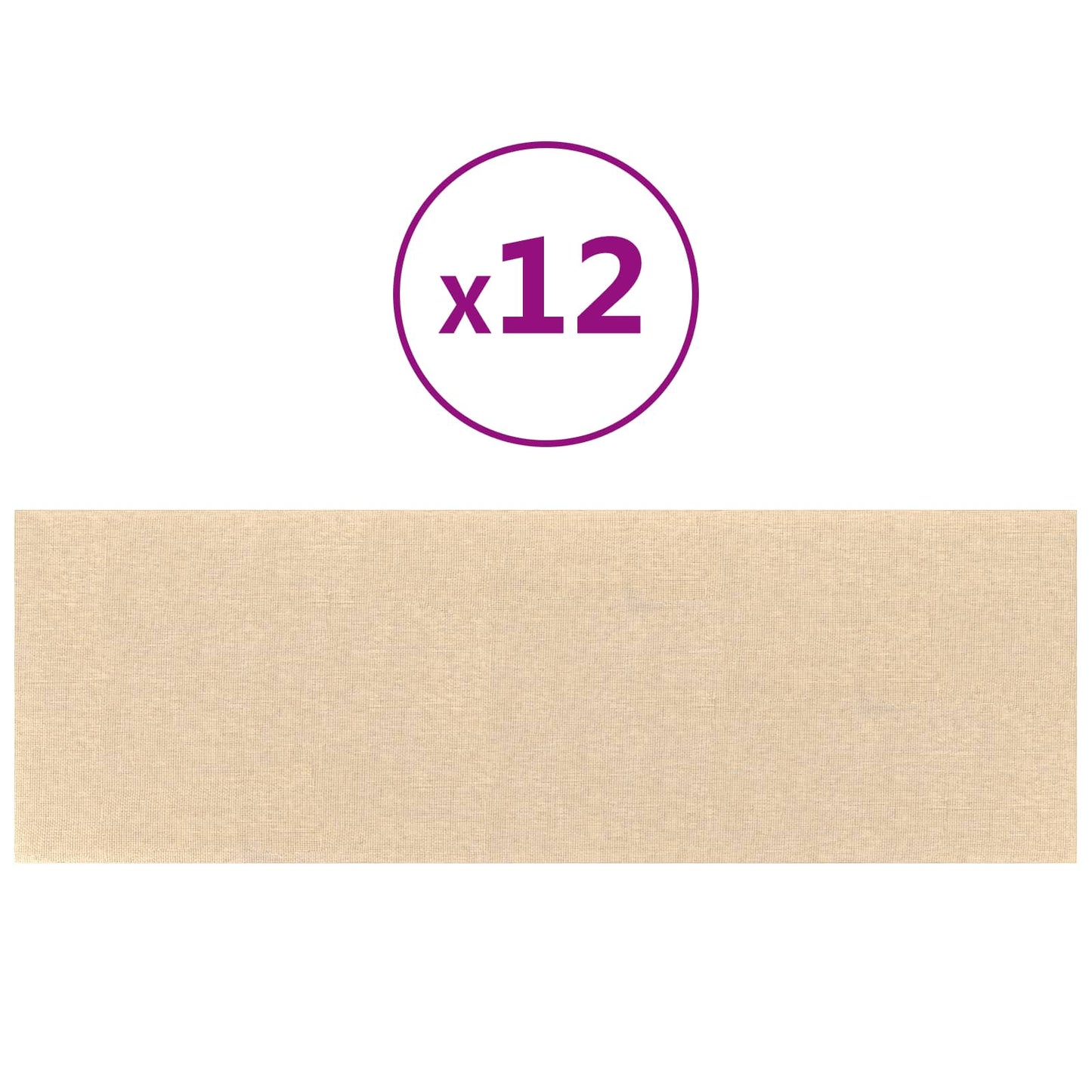 vidaXL Κεφαλάρι Τοίχου 12 τμχ. 90 x 30 cm Κρεμ ύφασμα