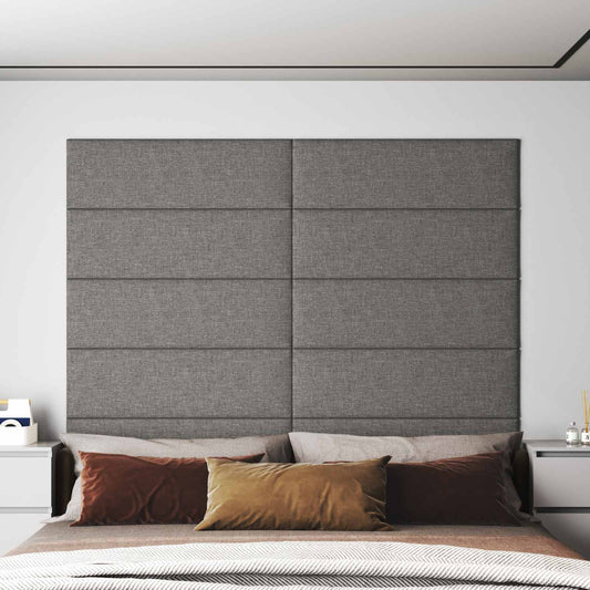 vidaXL Κεφαλάρι Τοίχου 12 pcs Ανοιχτό γκρι 90 x 30 cm ύφασμα