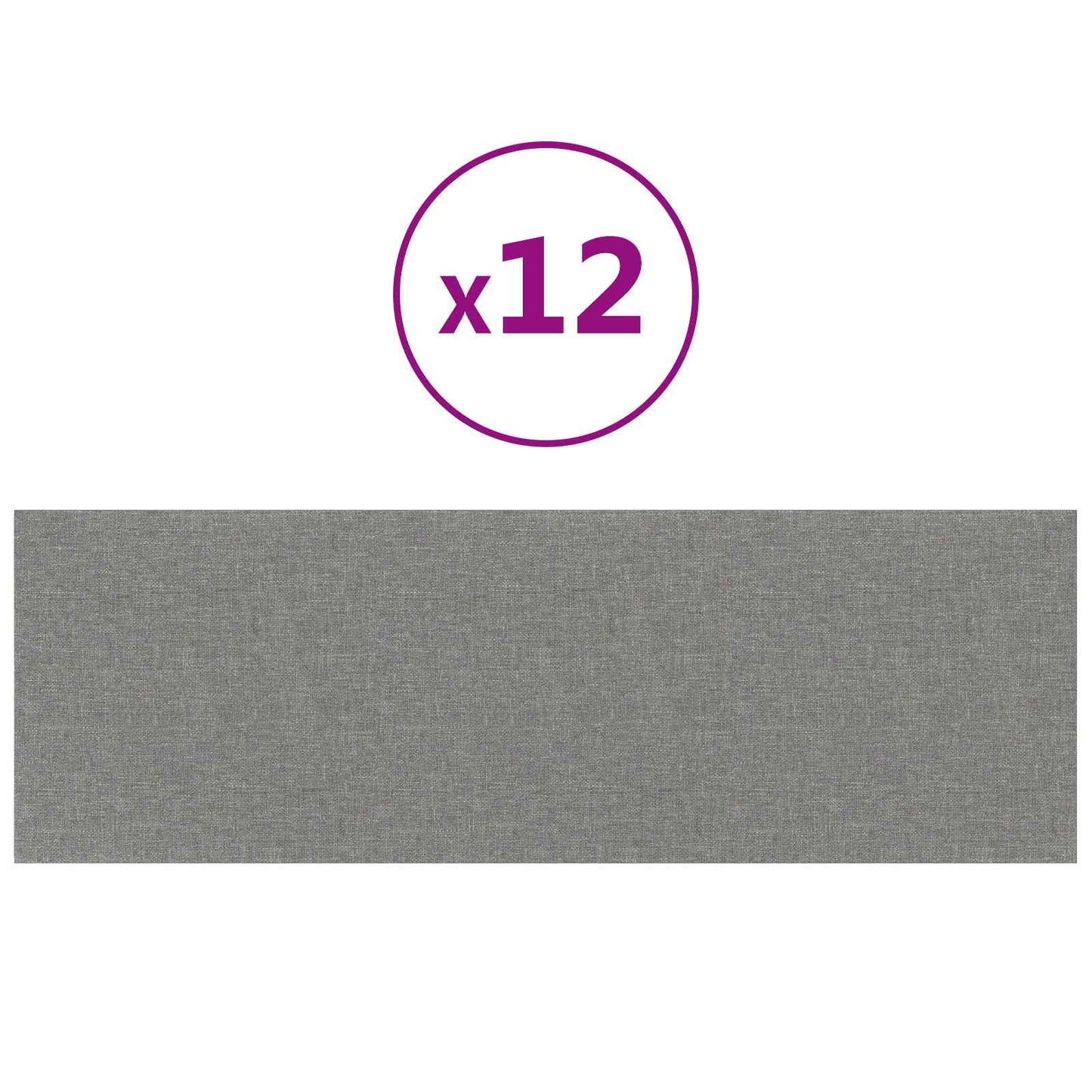 vidaXL Κεφαλάρι Τοίχου 12 pcs Ανοιχτό γκρι 90 x 30 cm ύφασμα
