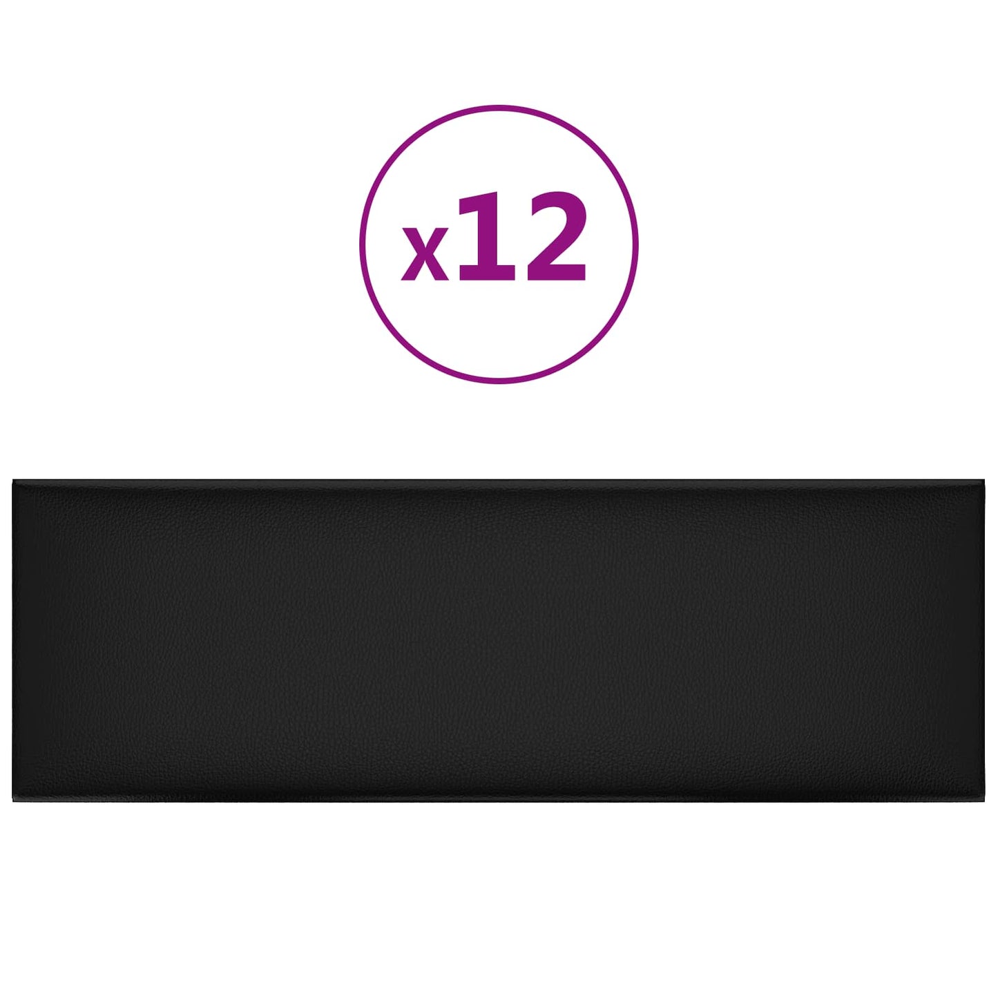 vidaXL Κεφαλάρι Τοίχου 12 pcs 90 x 30 cm Μαύρο ύφασμα