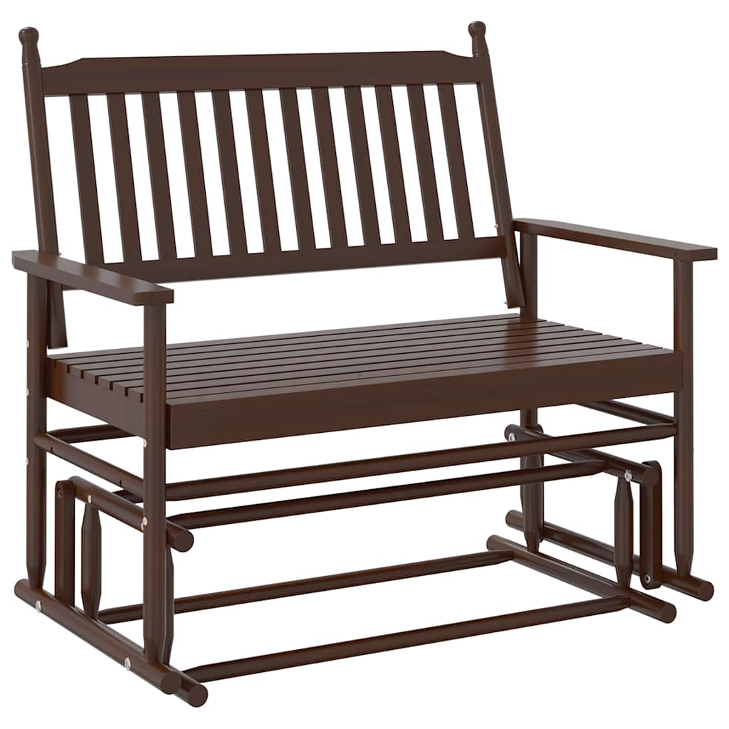 vidaXL Παγκάκι Κουνιστό Μαύρο 118x70x104,5 εκ. Μασίφ Ξύλο Λεύκας